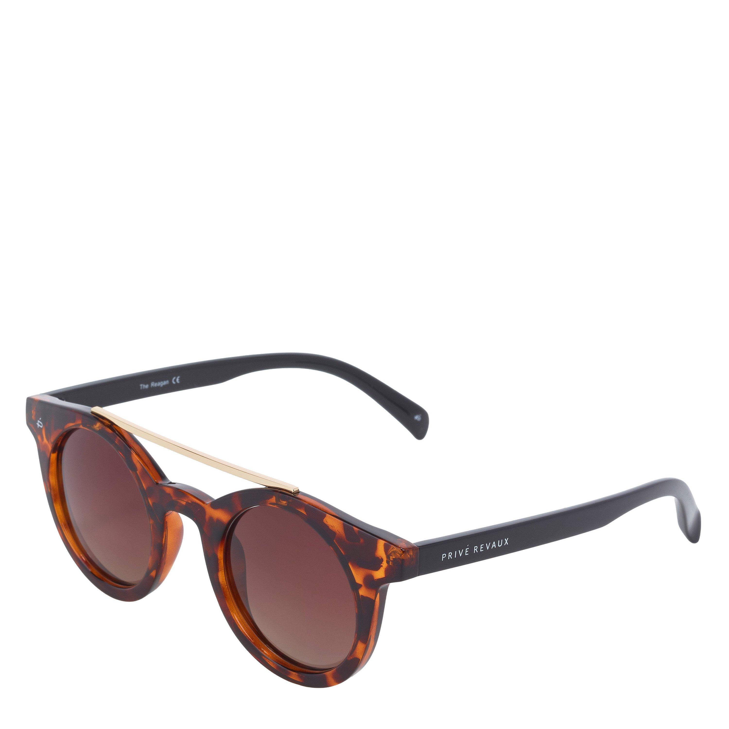 Prive Revaux  Adults Reagan Round Sunglasses - Brown