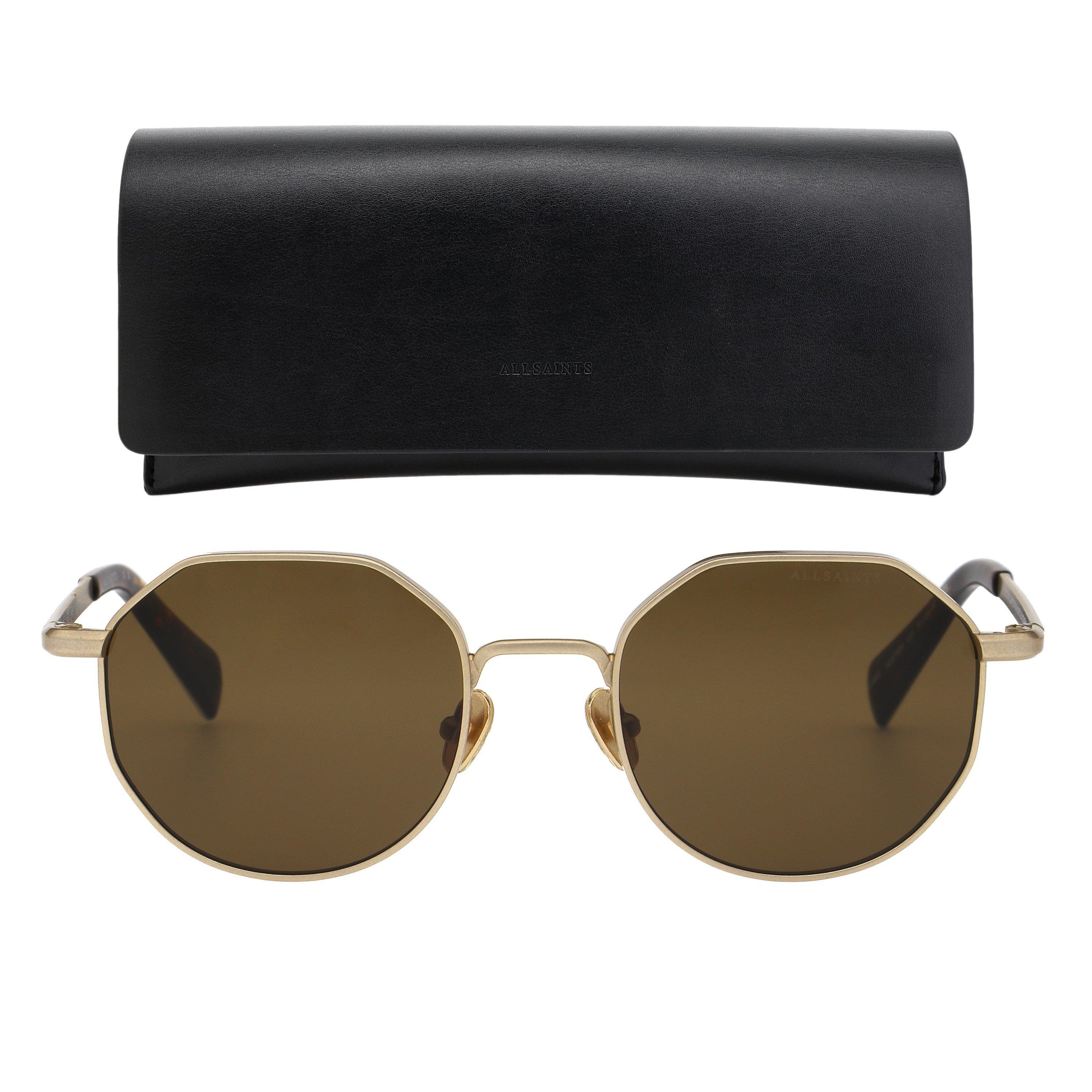 Gold - AllSaints - Blake Round Sunglasses - 4