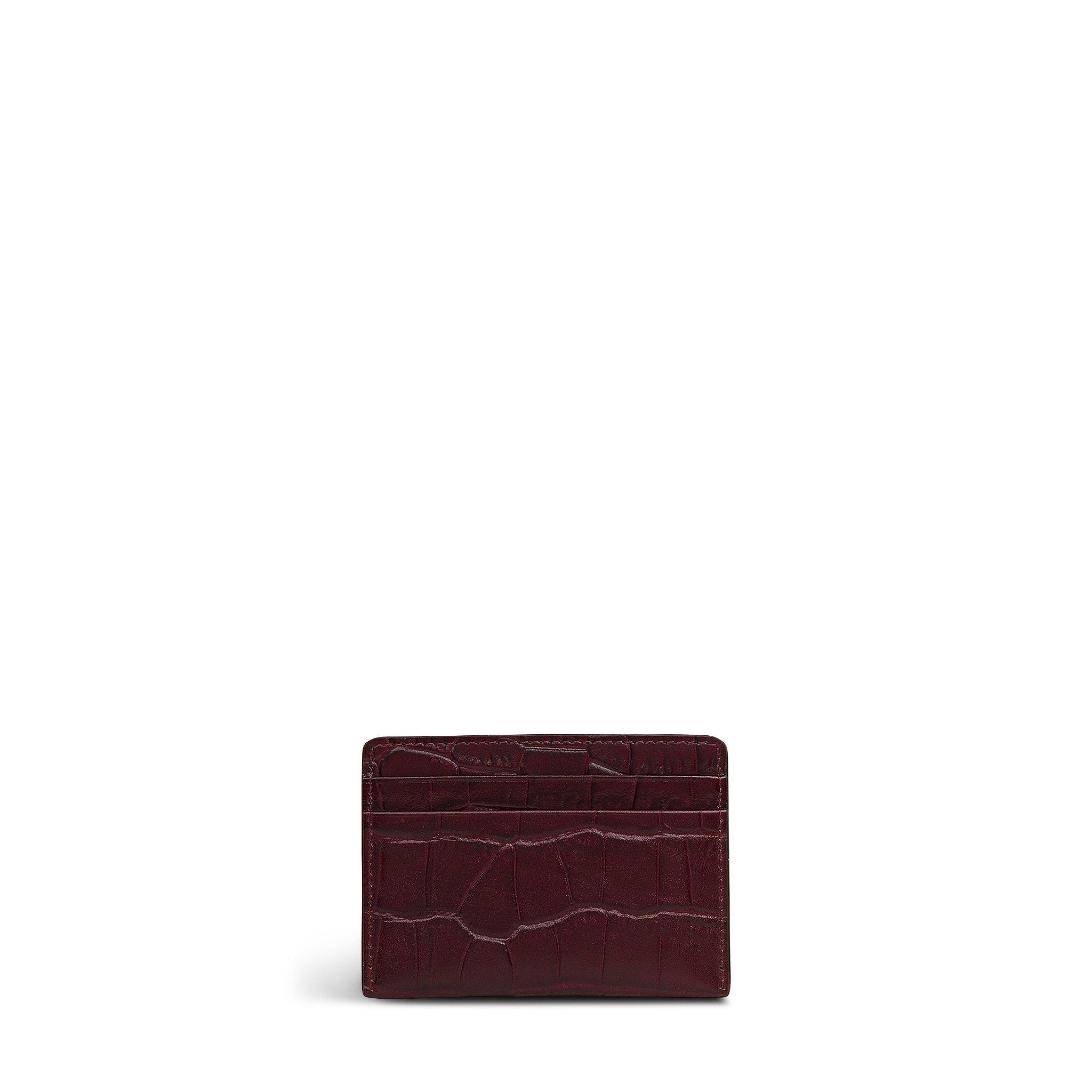 DUNKELKIRSCHE - Radley - Women's Dukes Place Croc-Embossed Leather Card Holder - 2