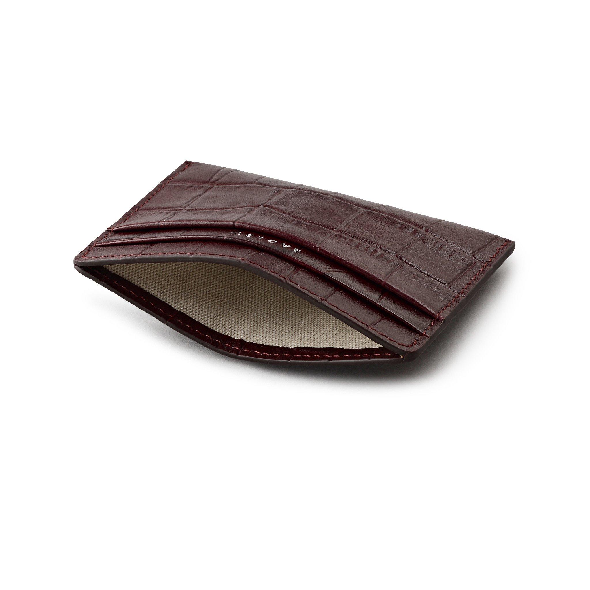 DUNKELKIRSCHE - Radley - Women's Dukes Place Croc-Embossed Leather Card Holder - 3