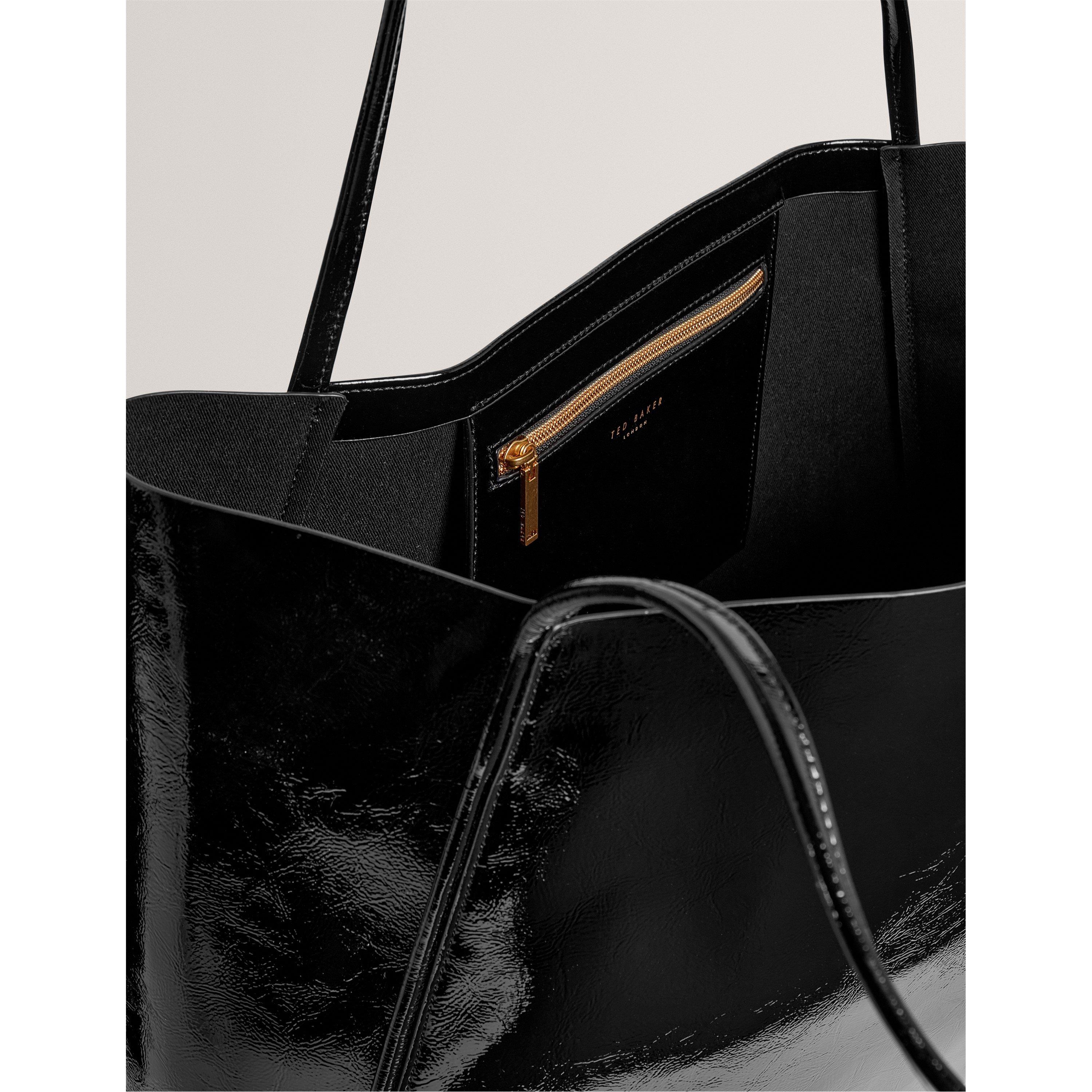 Black - Ted Baker - Women's PU Slouch Tote Bag - 5