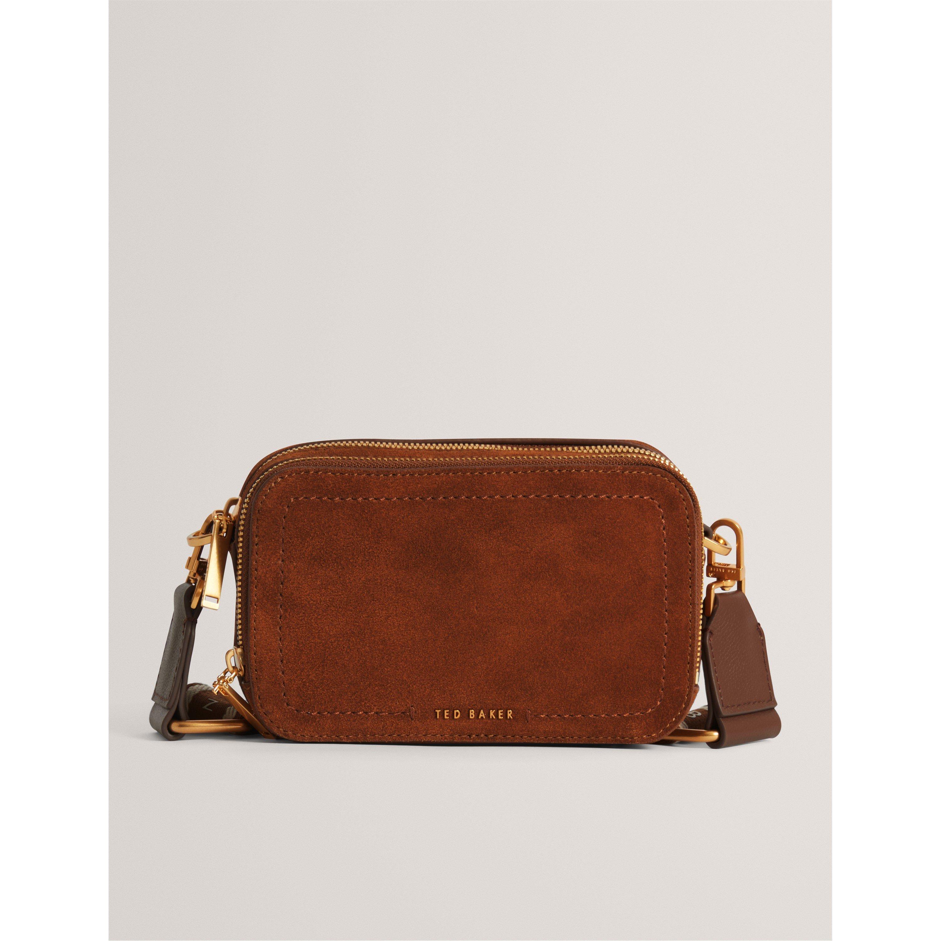 Marron - Ted Baker - Women's Suede Camera Crossbody Bag - 1
