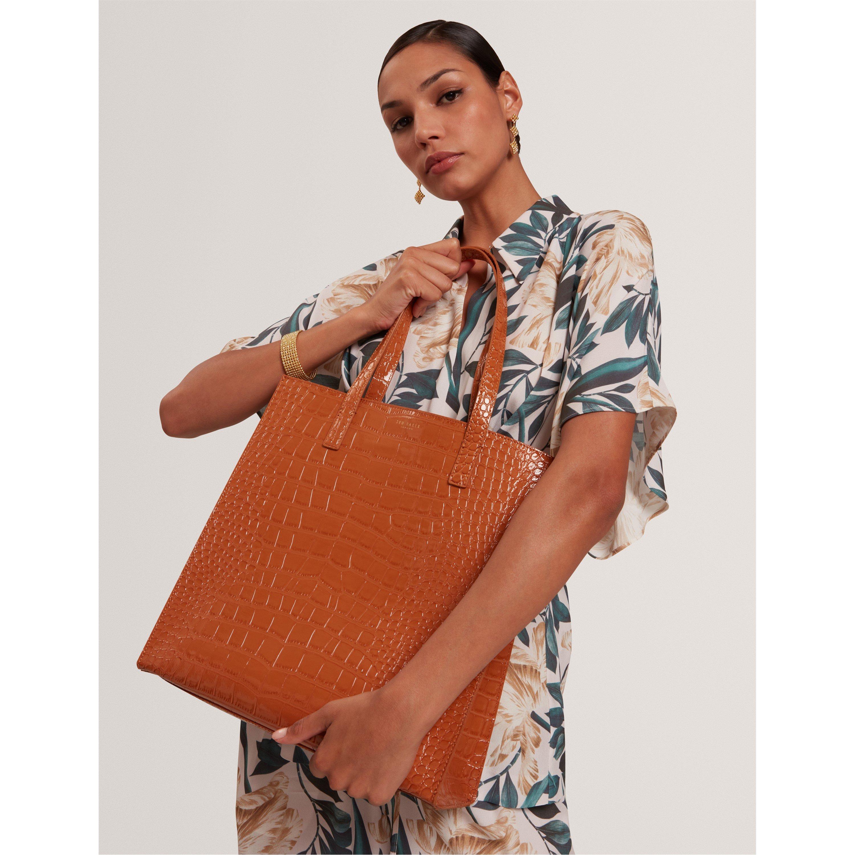 Tan - Ted Baker - Ted L Croc Icon Bag Ld61 - 3