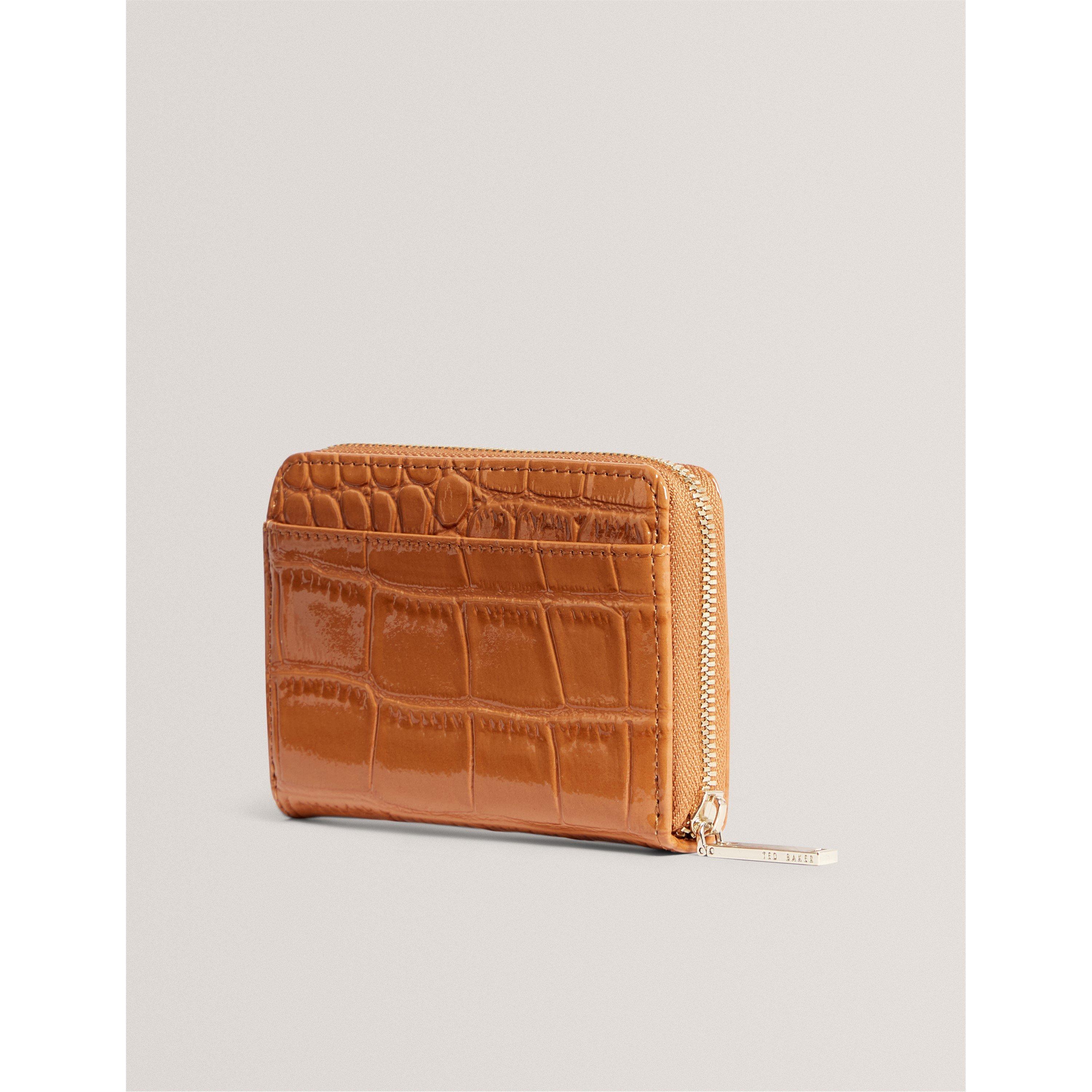 Tan - Ted Baker - Ted Croc Zip Wallet Ld61 - 2