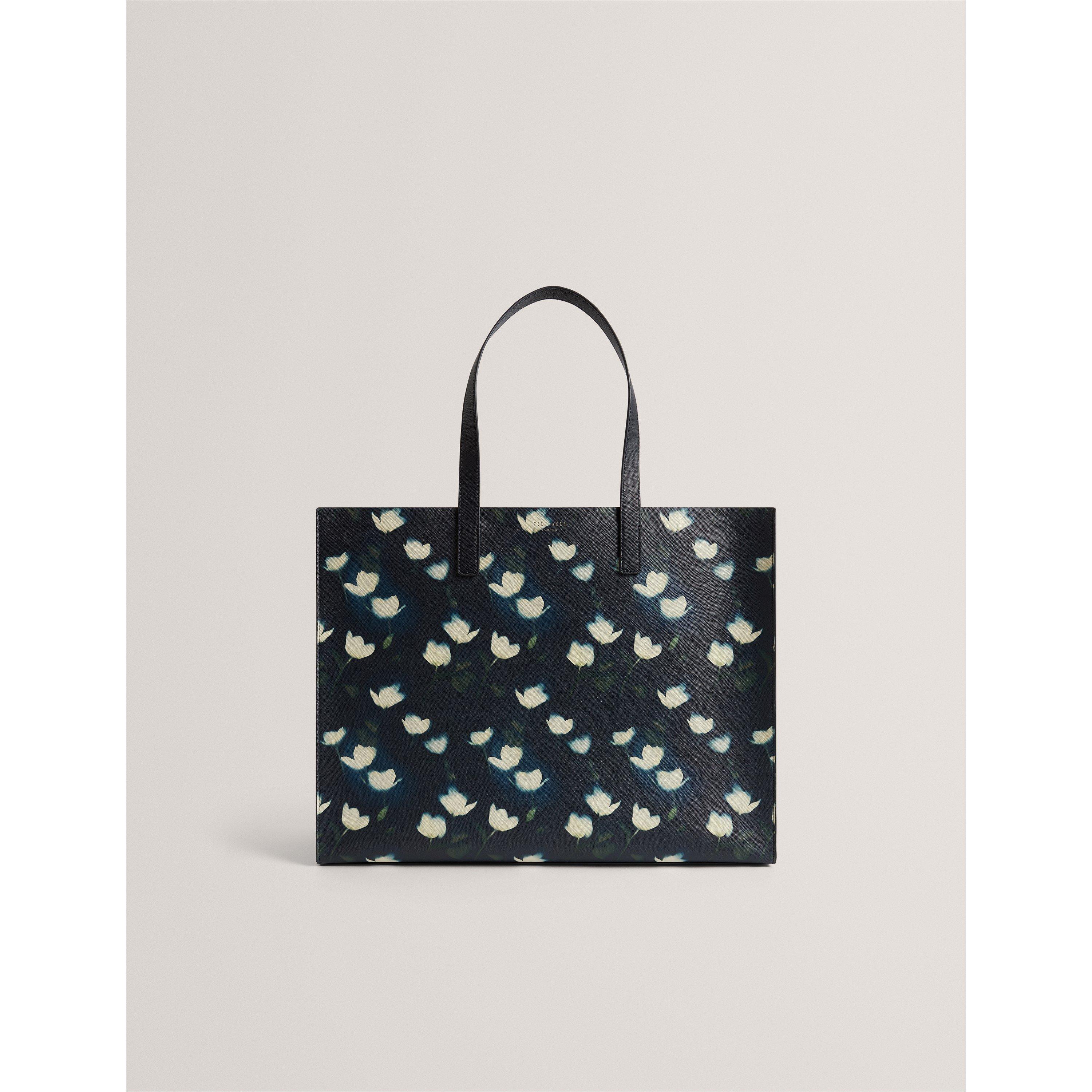 Navy - Ted Baker - Ted Baker XL Tulip Print Icon Tote Bag - 1