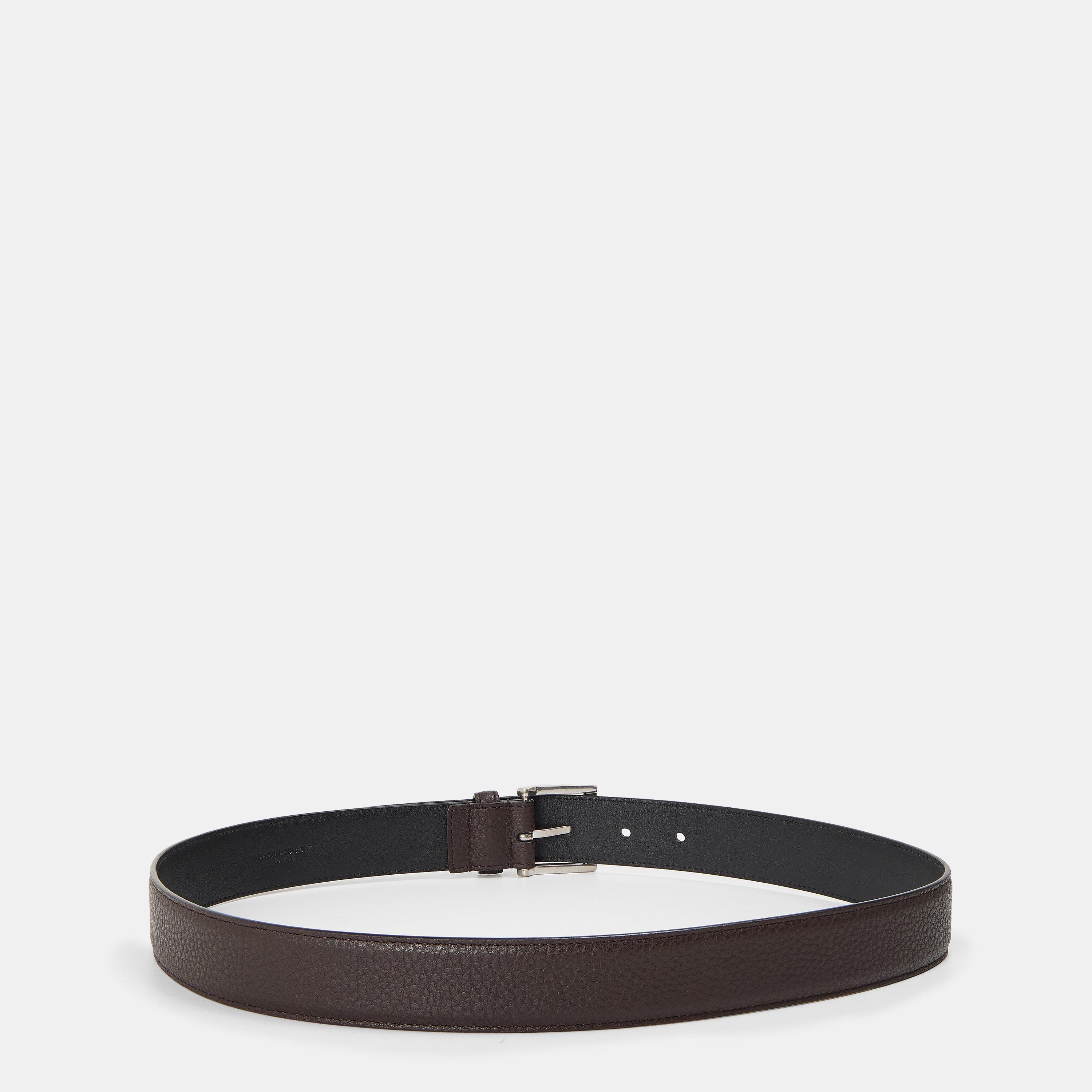 Fondente - Saint Laurent - Men's YSL Leather Belt - 2