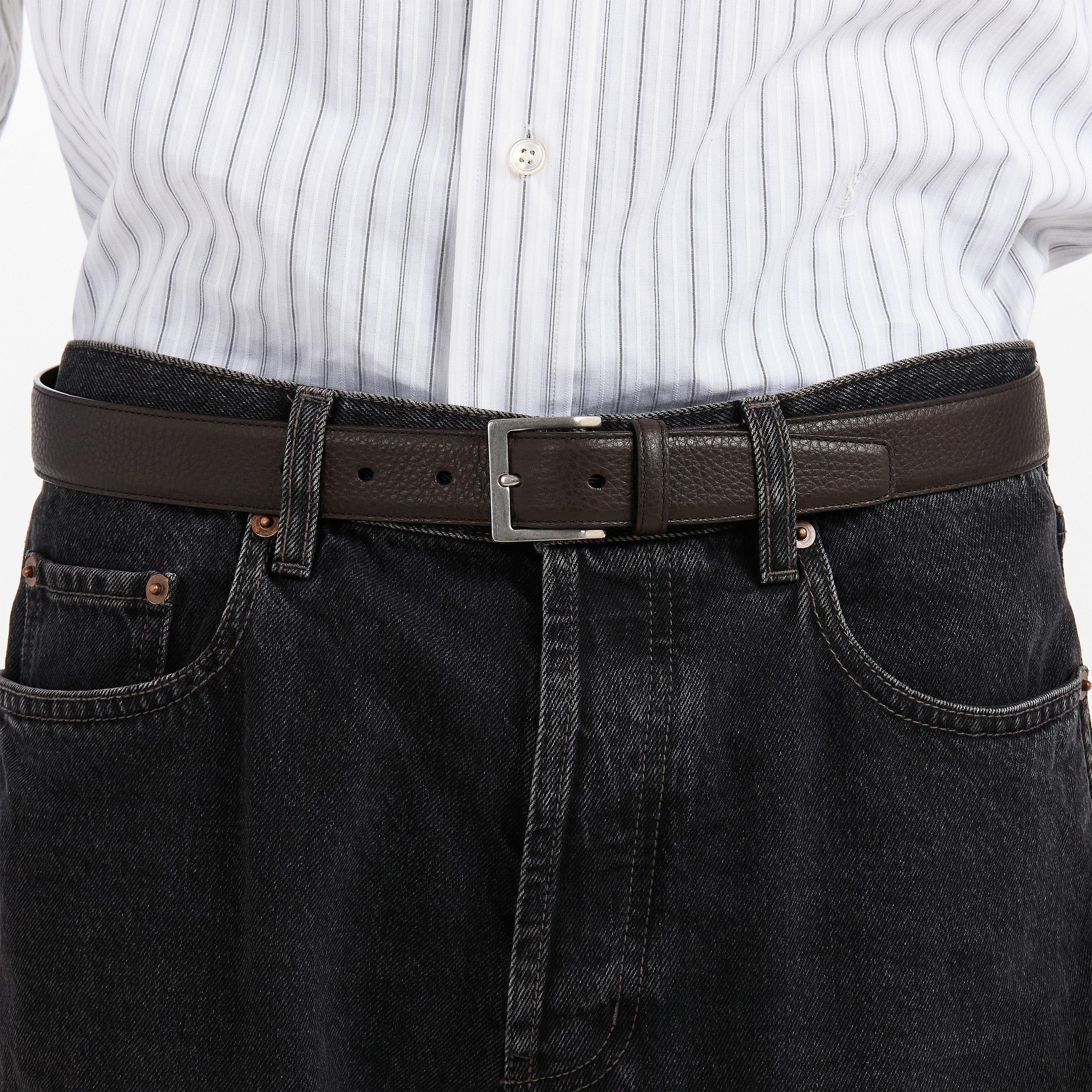 Fondente - Saint Laurent - Men's YSL Leather Belt - 3