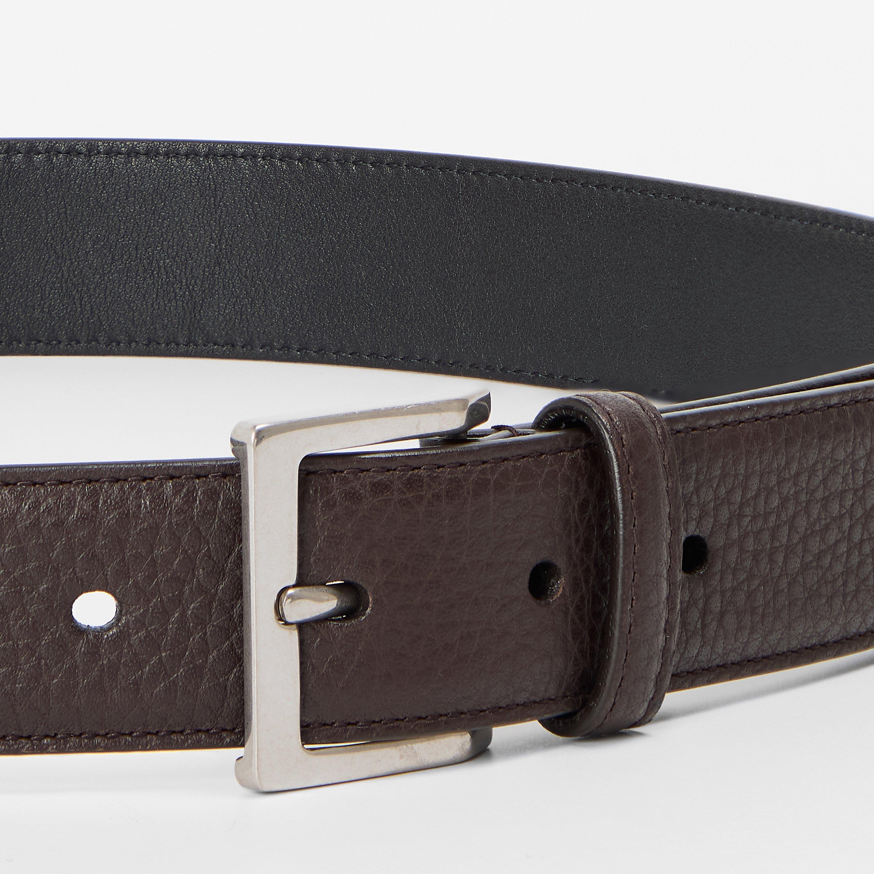 Fondente - Saint Laurent - Men's YSL Leather Belt - 4