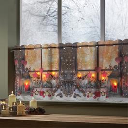 Alan Symonds Lantern LED lights voile Cafe Curtain Panel