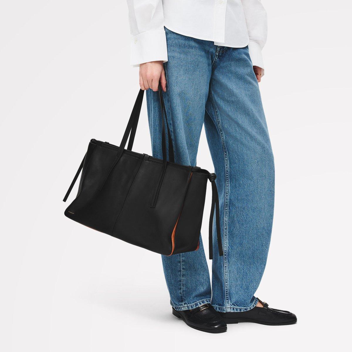 BLACK - Radley - Women's The Connaught Leather Shoulder Strap Tote Bag - 5
