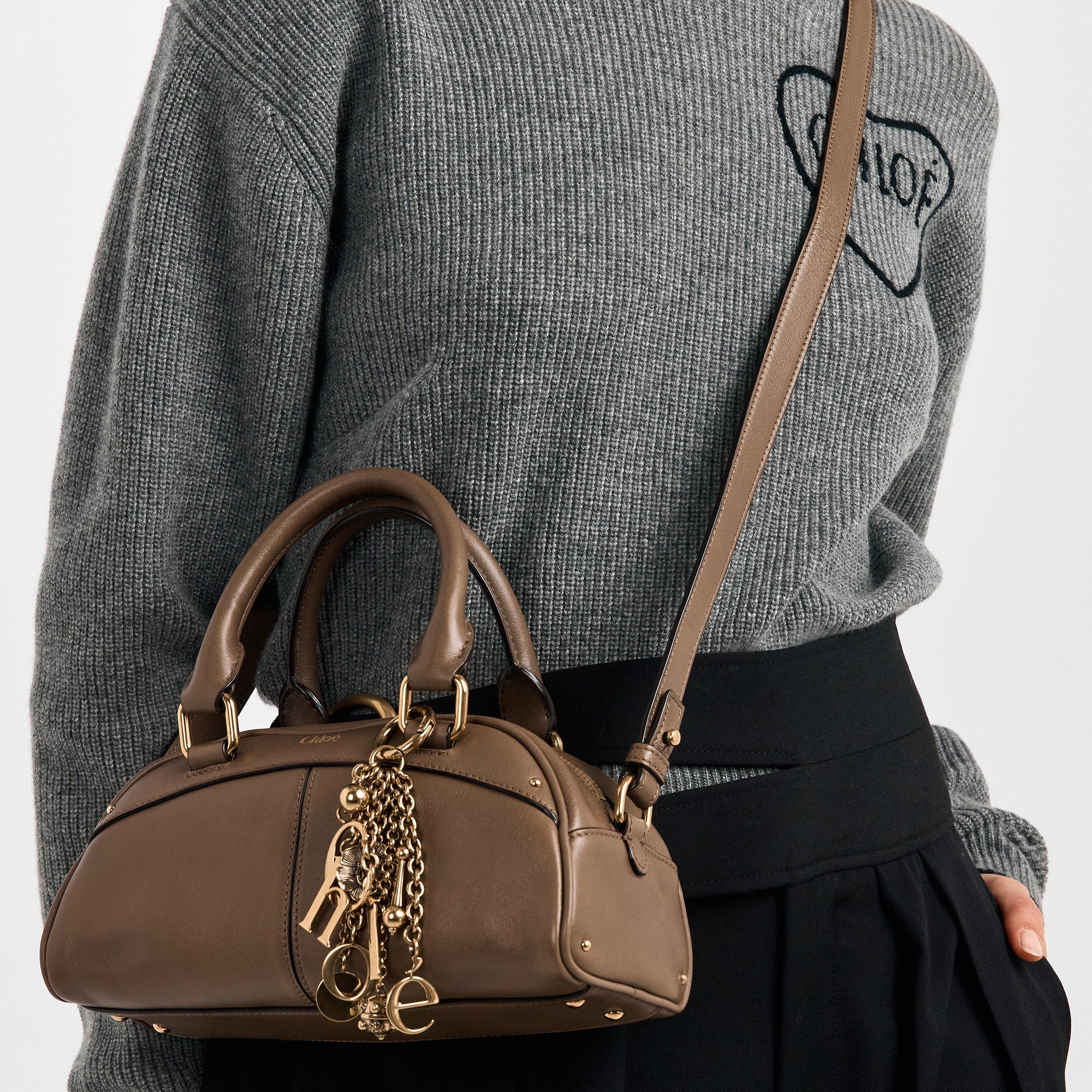 Deep Taupe - Chloe - Women's Bowling Top Handle Bag - 3