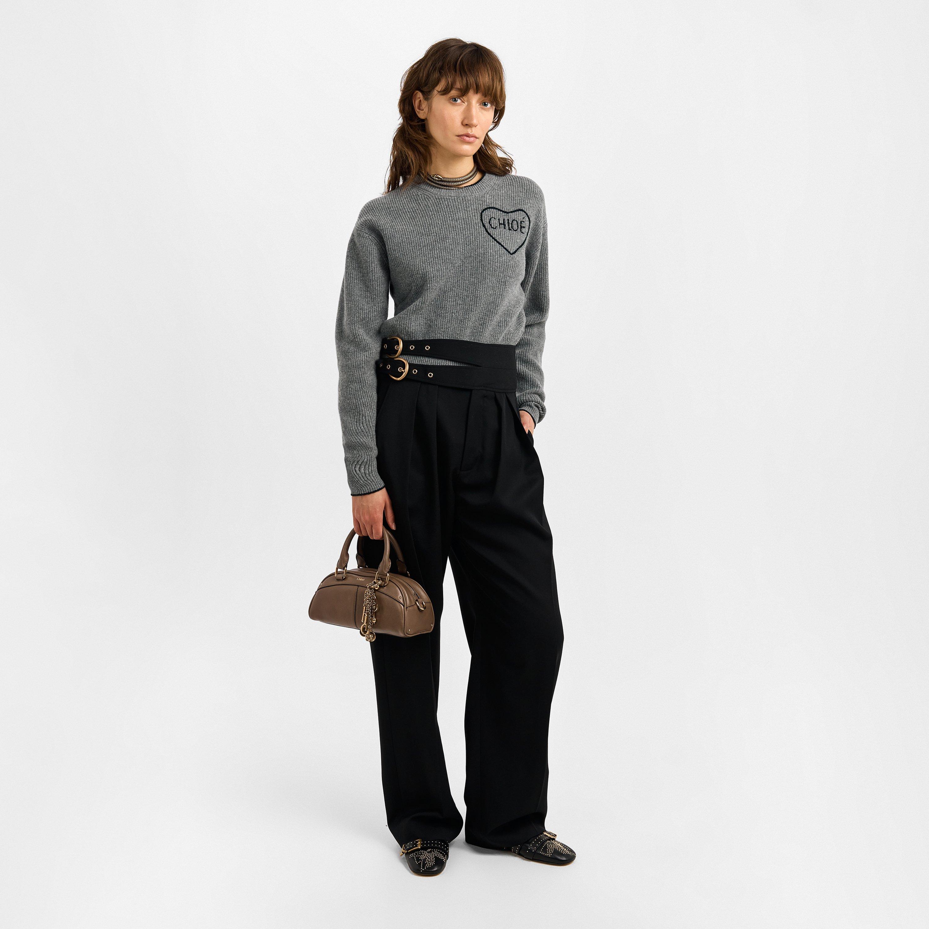 Deep Taupe - Chloe - Women's Bowling Top Handle Bag - 6