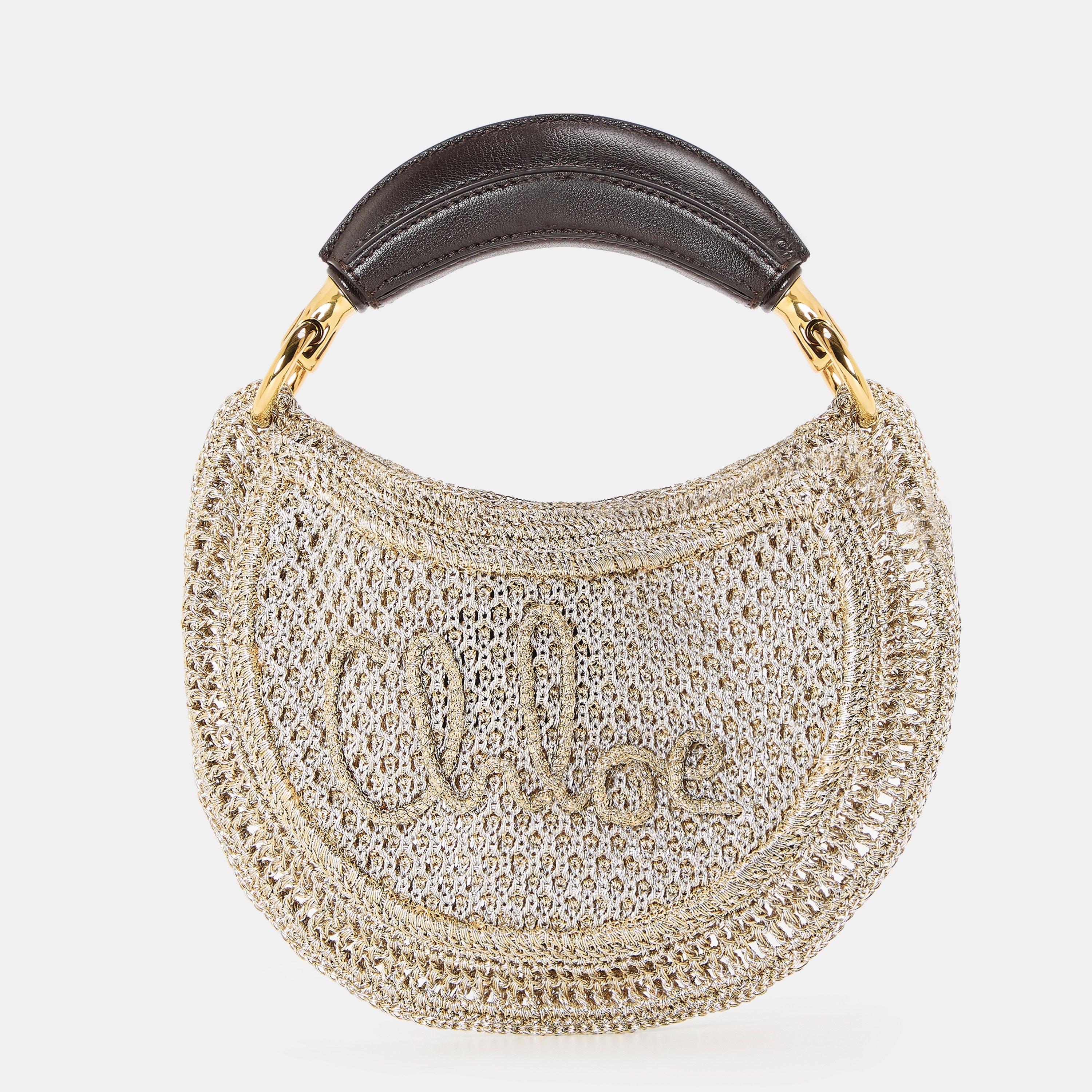 Chloe Women's Summer Banana Top Handle Bag - Silver