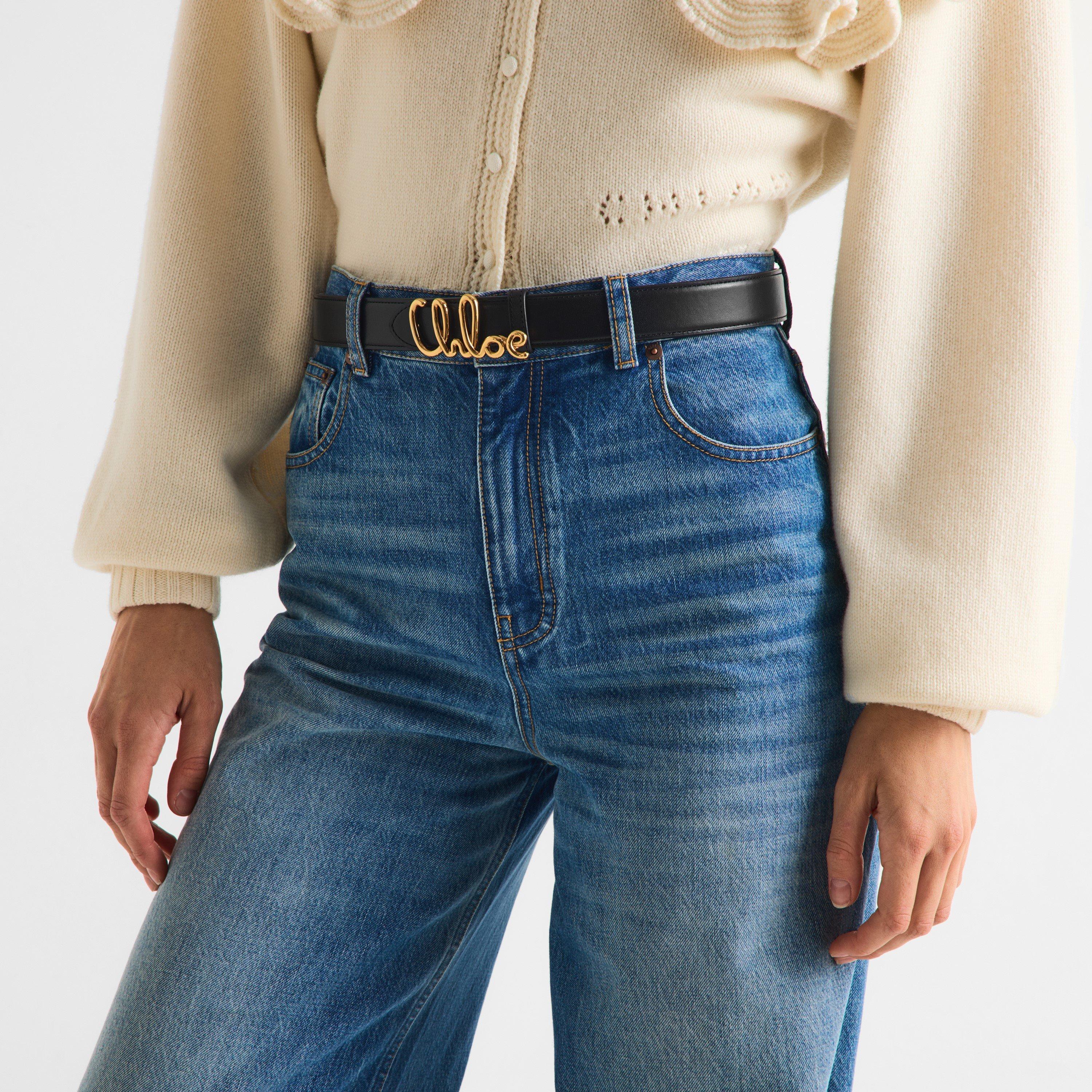 Black - Chloe - Women's Icons Leather Belt - 3