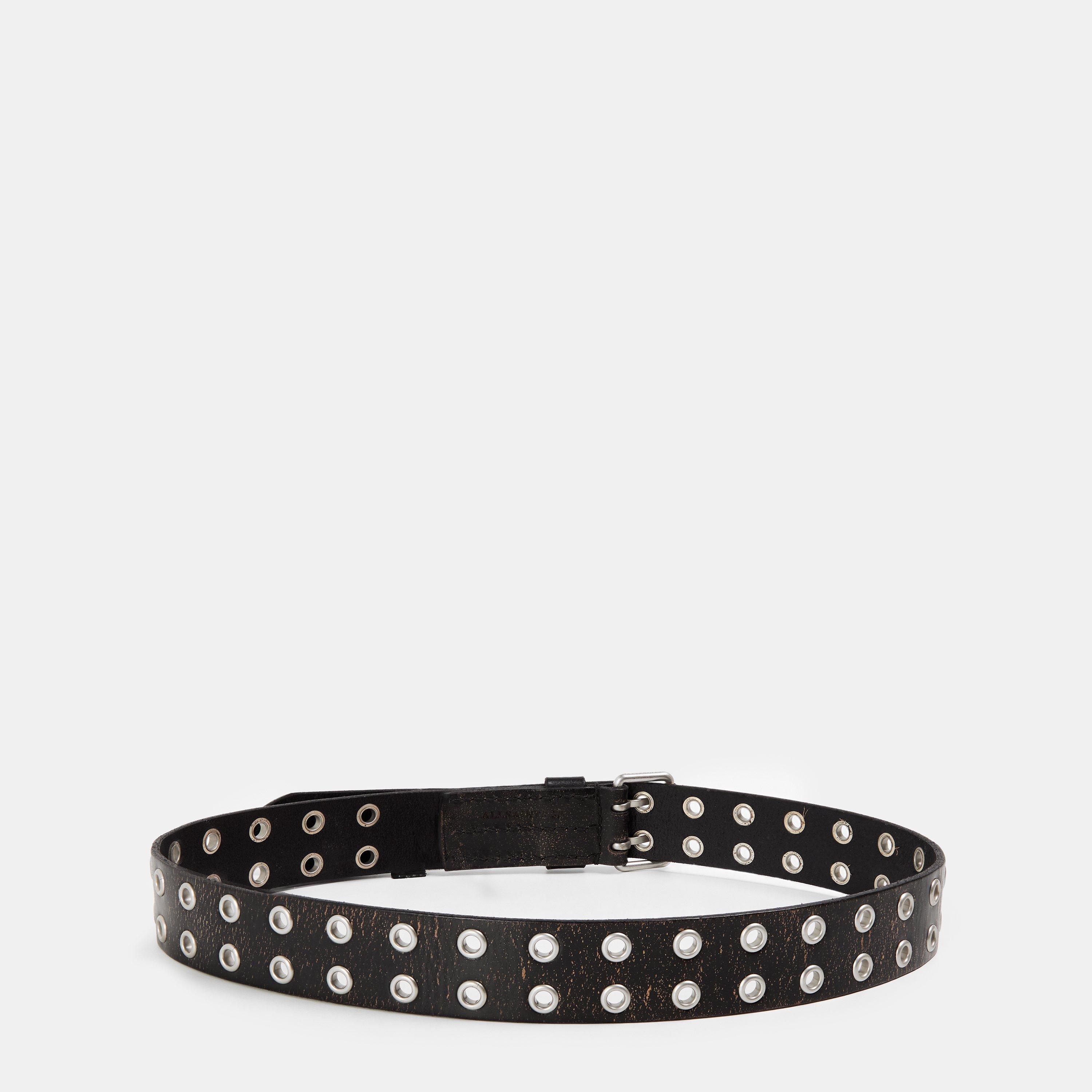 Black - AllSaints - SAINTS 38MM STURGE BELT - DISTRESSED LEATHER - 1