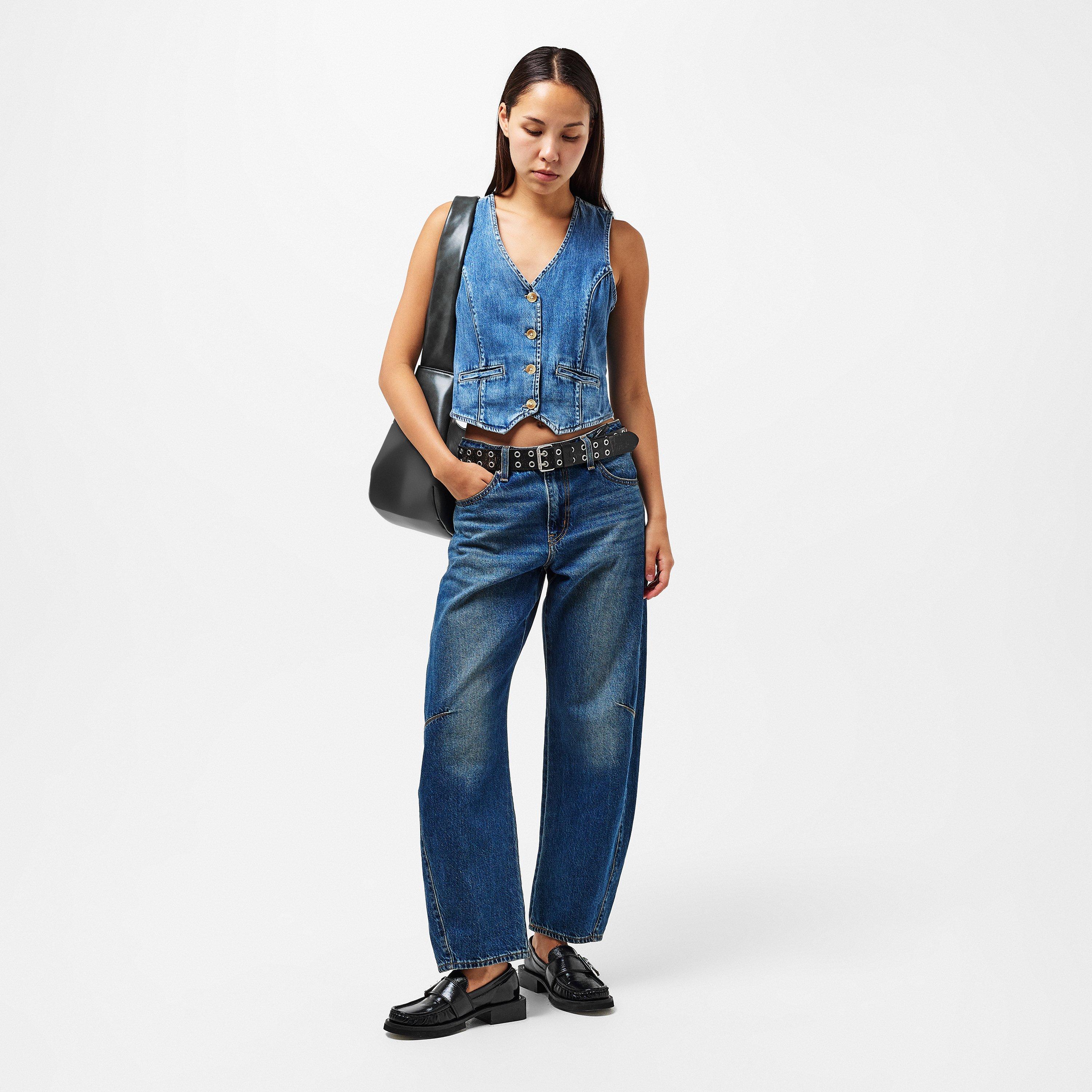 Black - AllSaints - SAINTS 38MM STURGE BELT - DISTRESSED LEATHER - 5