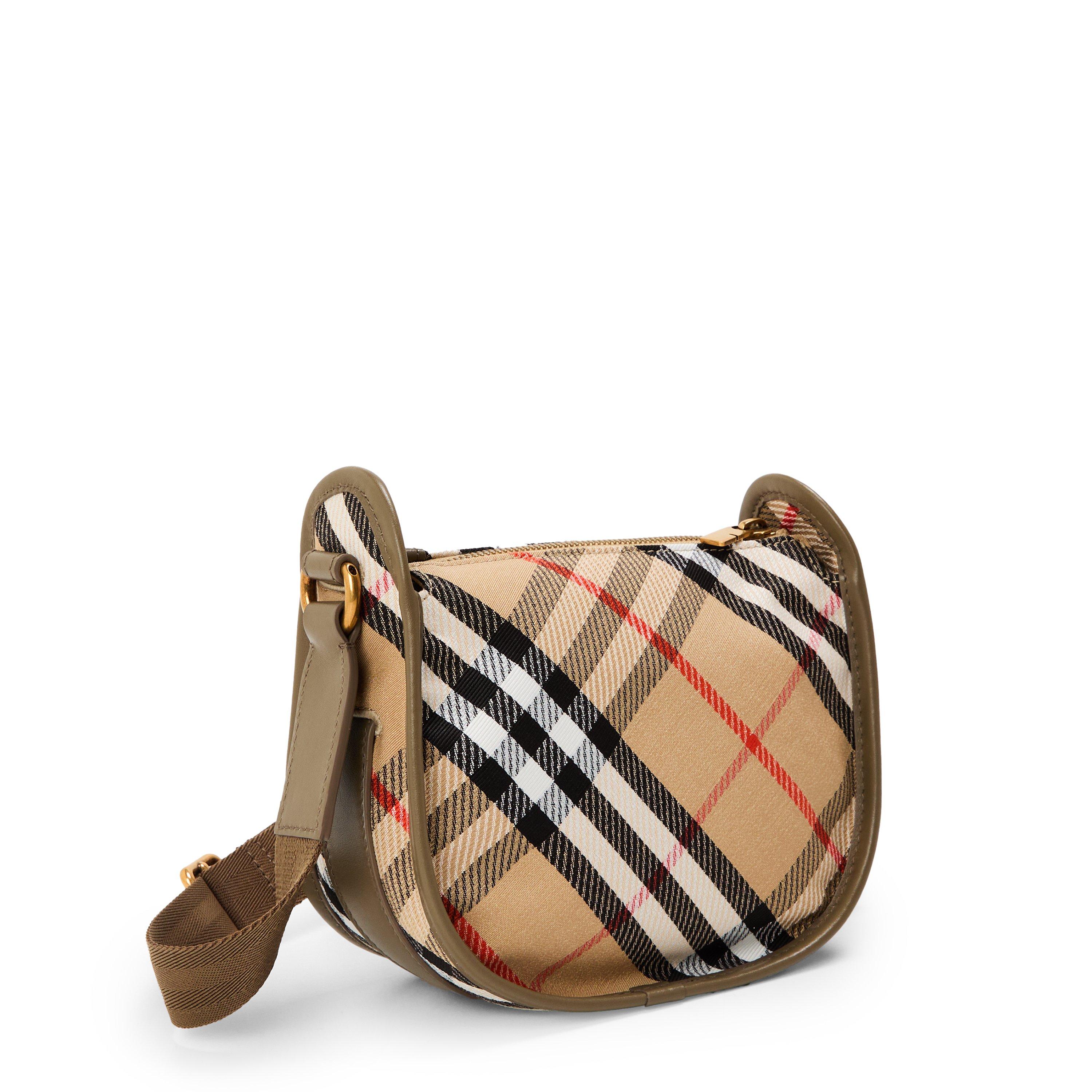 Sand - Burberry - Women's Burb B Clip Check Saddle Bag - 2