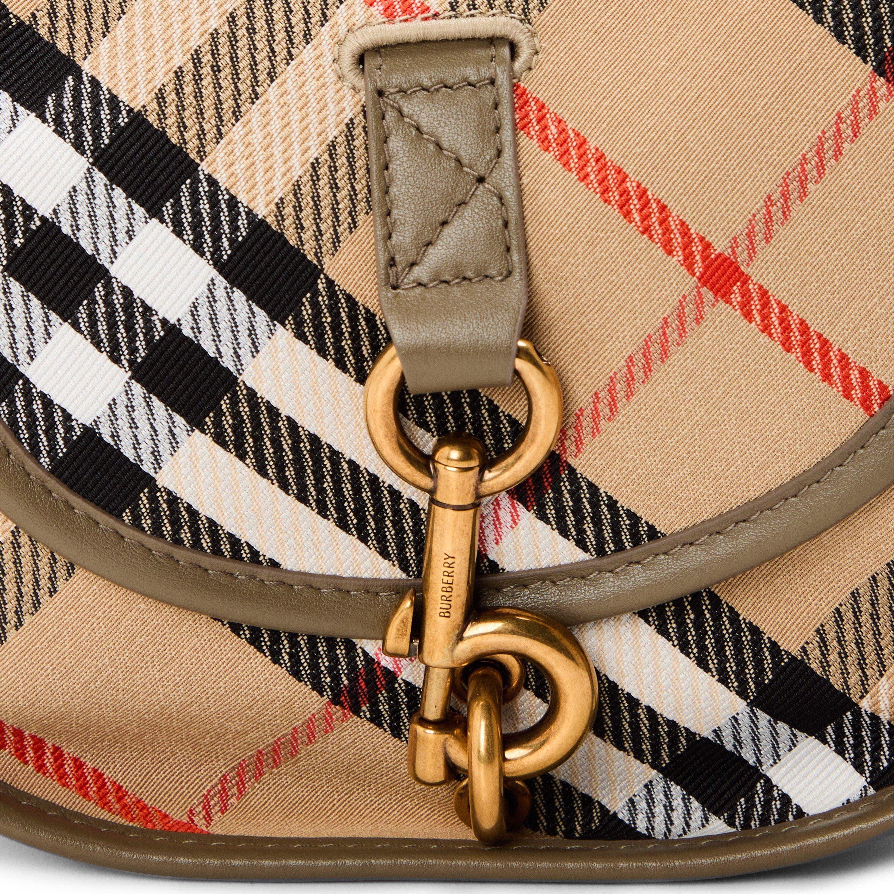 Sand - Burberry - Women's Burb B Clip Check Saddle Bag - 4