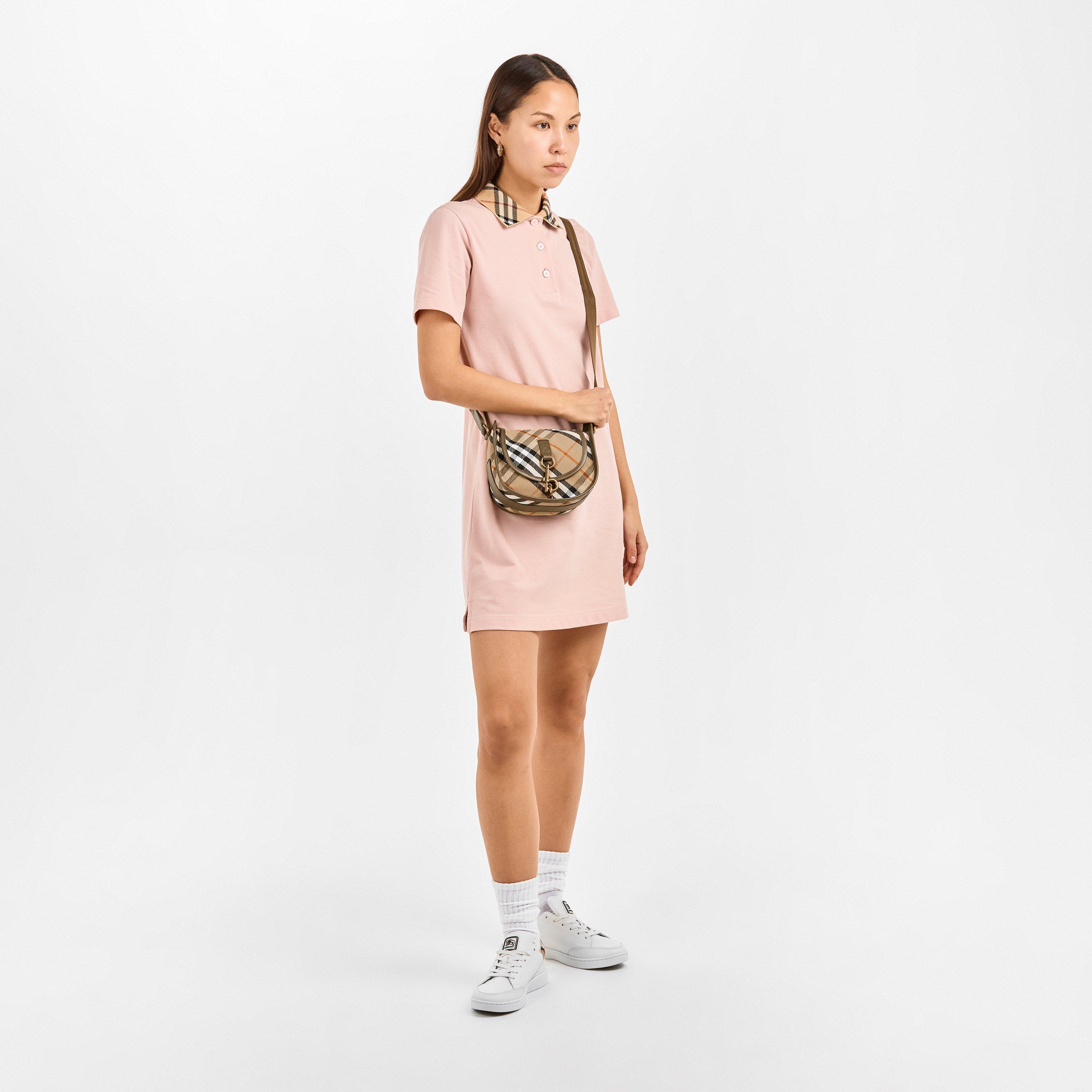 Sand - Burberry - Women's Burb B Clip Check Saddle Bag - 6