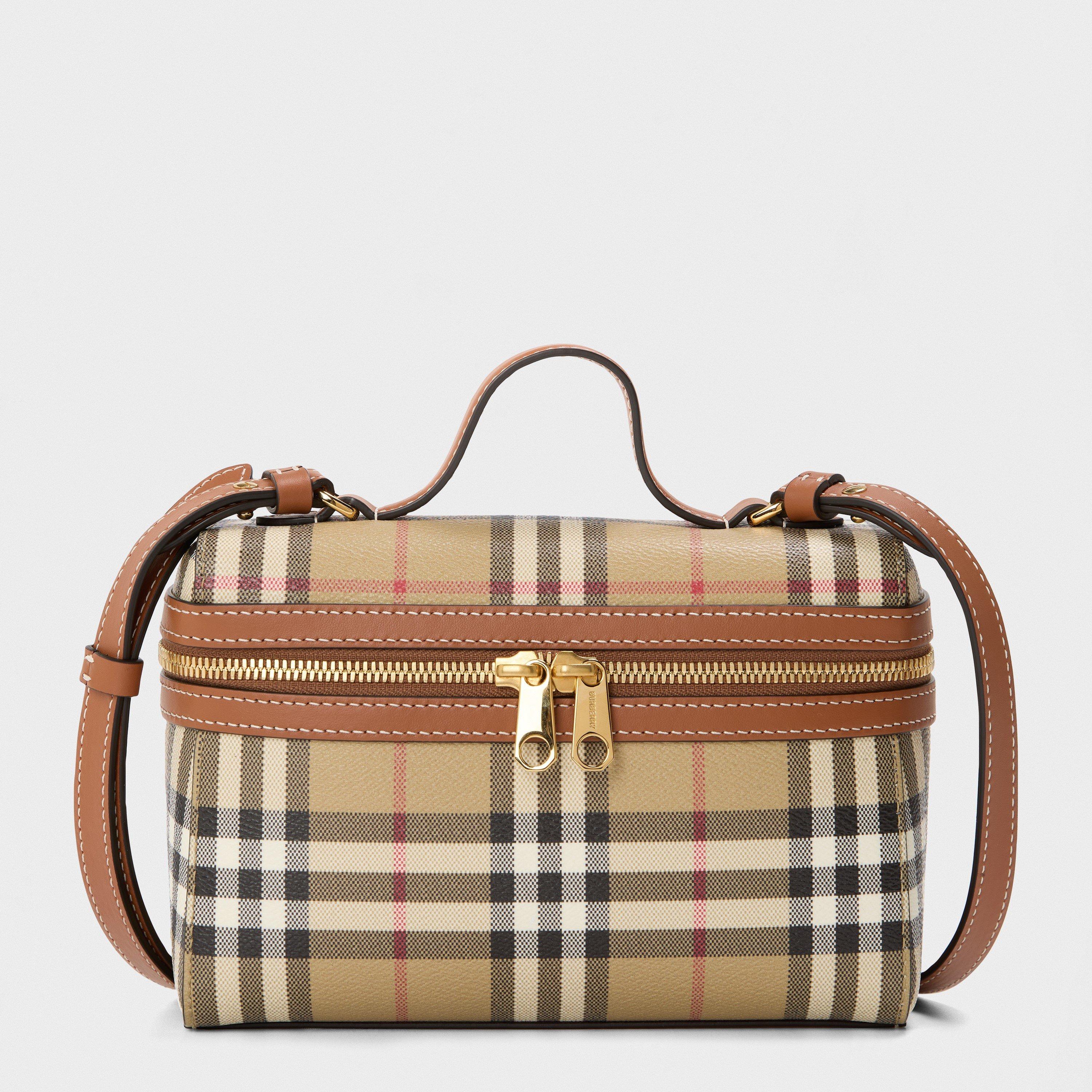 Vintage Check - Burberry - Women's Burb Vanity Case Top Handle Bag - 1
