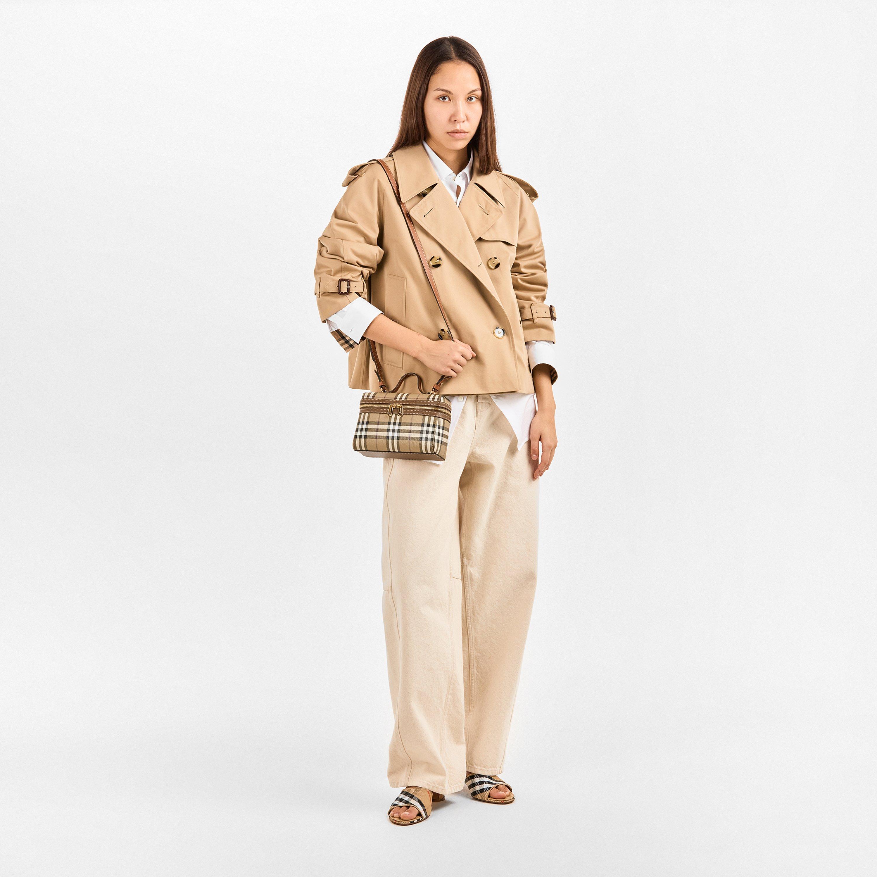 Vintage Check - Burberry - Women's Burb Vanity Case Top Handle Bag - 6