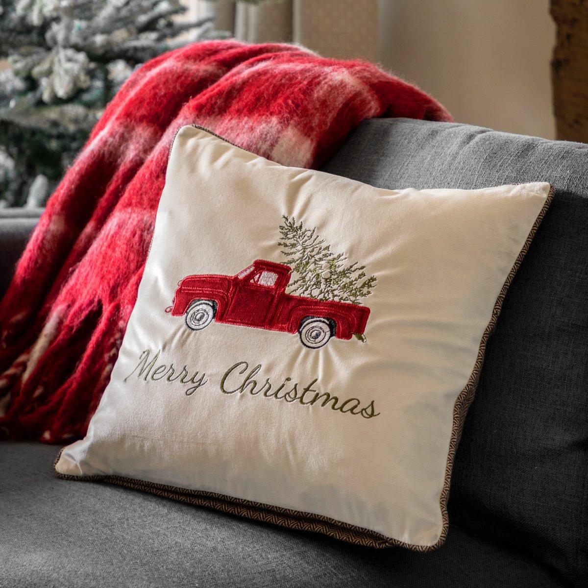 White - Gallery - Heritage Merry Christmas Car Cushion 450x450mm - 2
