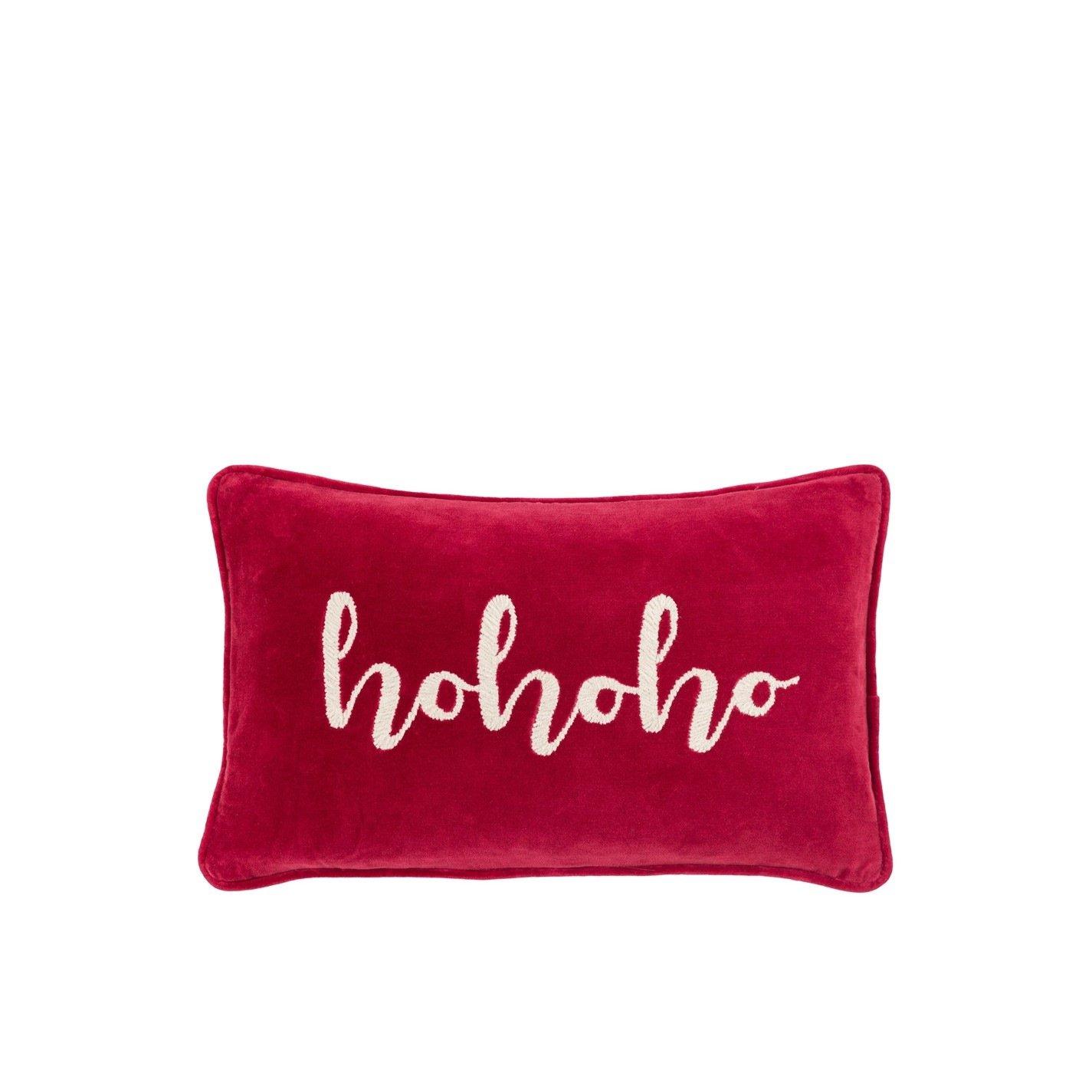 Red - Gallery - HoHoHo Chenille Embroidered Cushion 300x500mm - 1