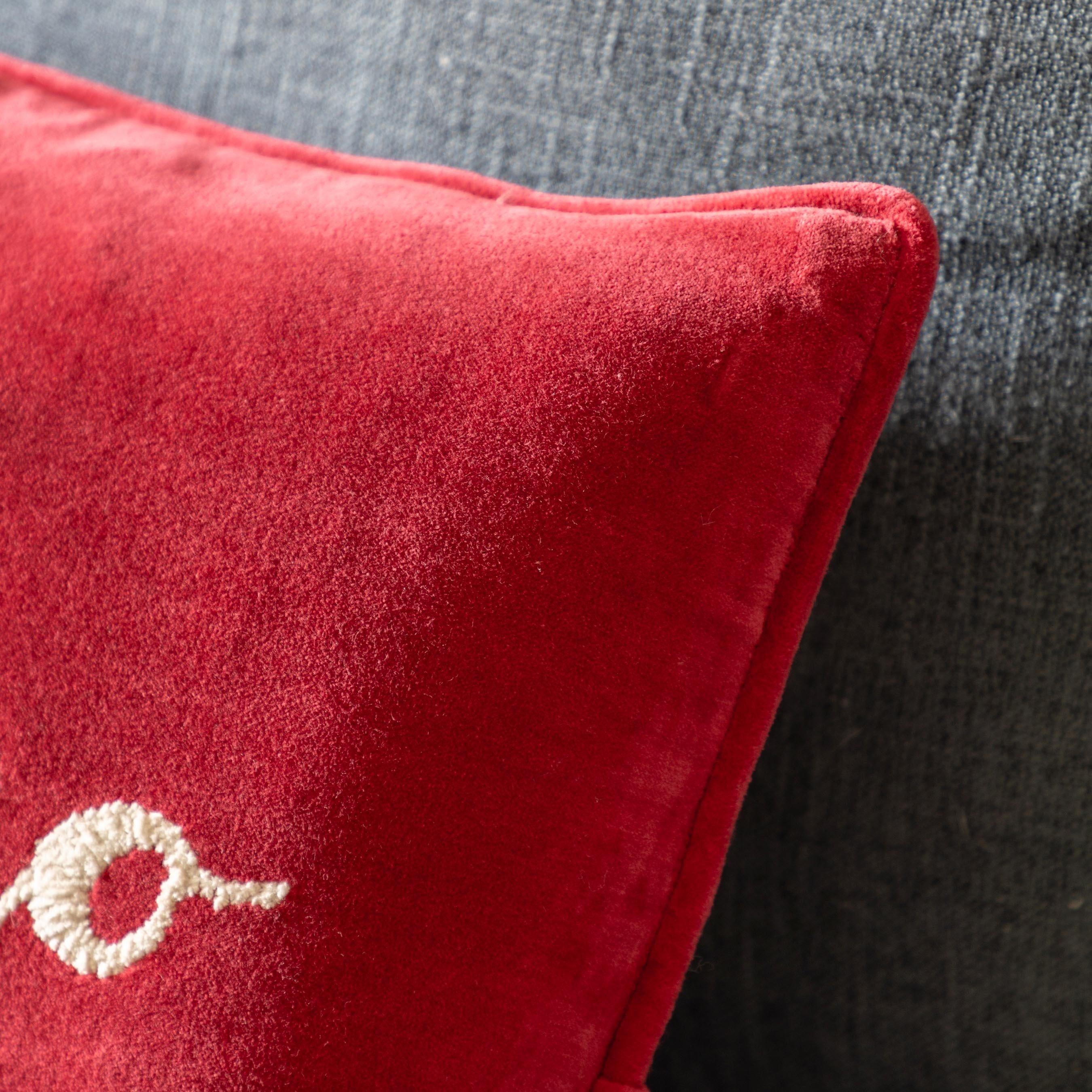 Red - Gallery - HoHoHo Chenille Embroidered Cushion 300x500mm - 3