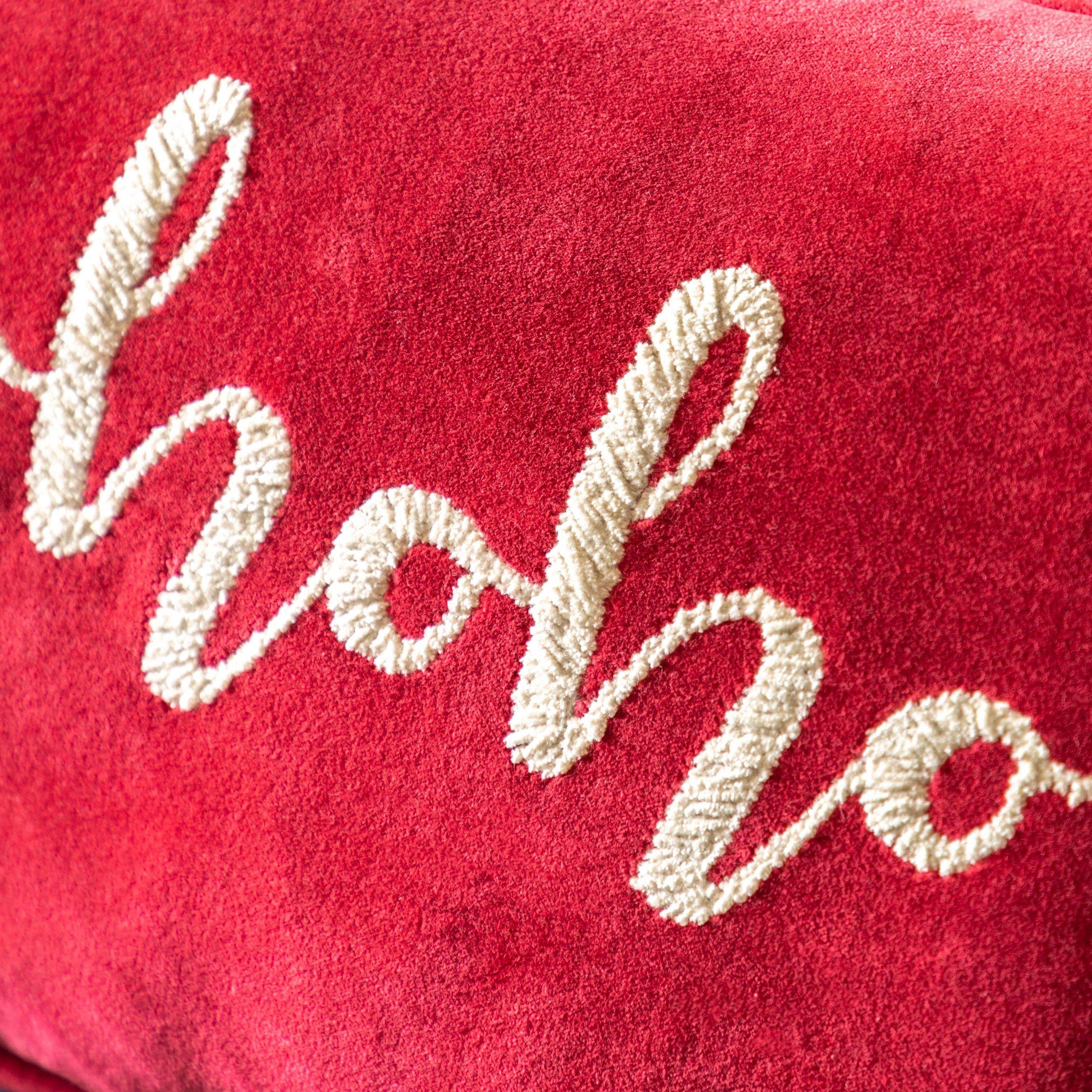 Red - Gallery - HoHoHo Chenille Embroidered Cushion 300x500mm - 4