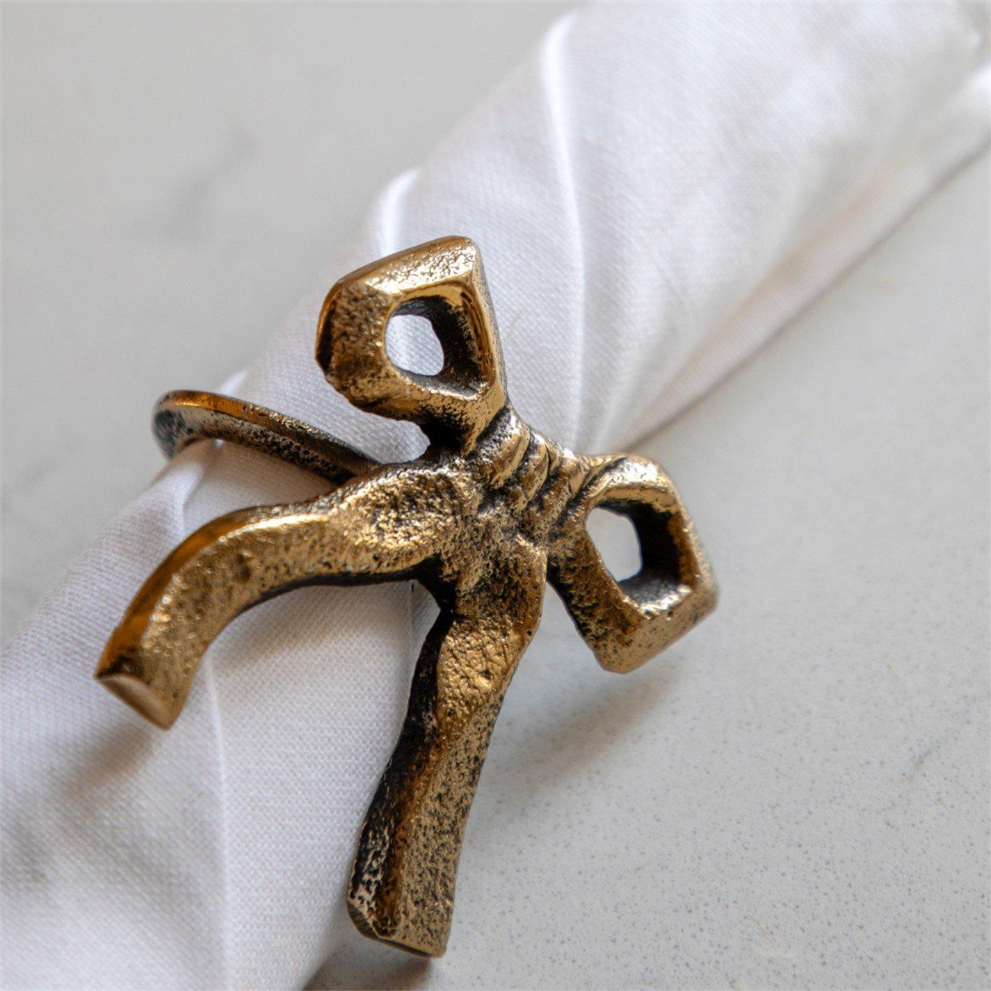 Gold - Gallery - Napkin Ring Antique Gold (4pk) 65x50x65mm - 1