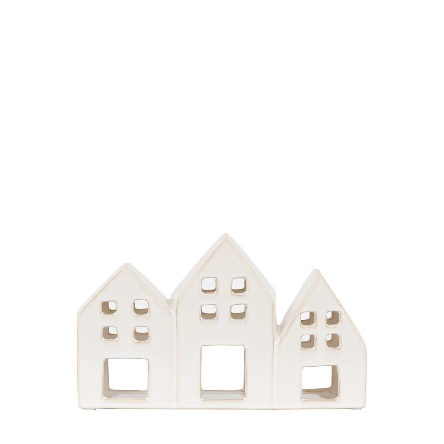 White - Gallery - White Houses Tealight Holder 270x55x155mm - 2