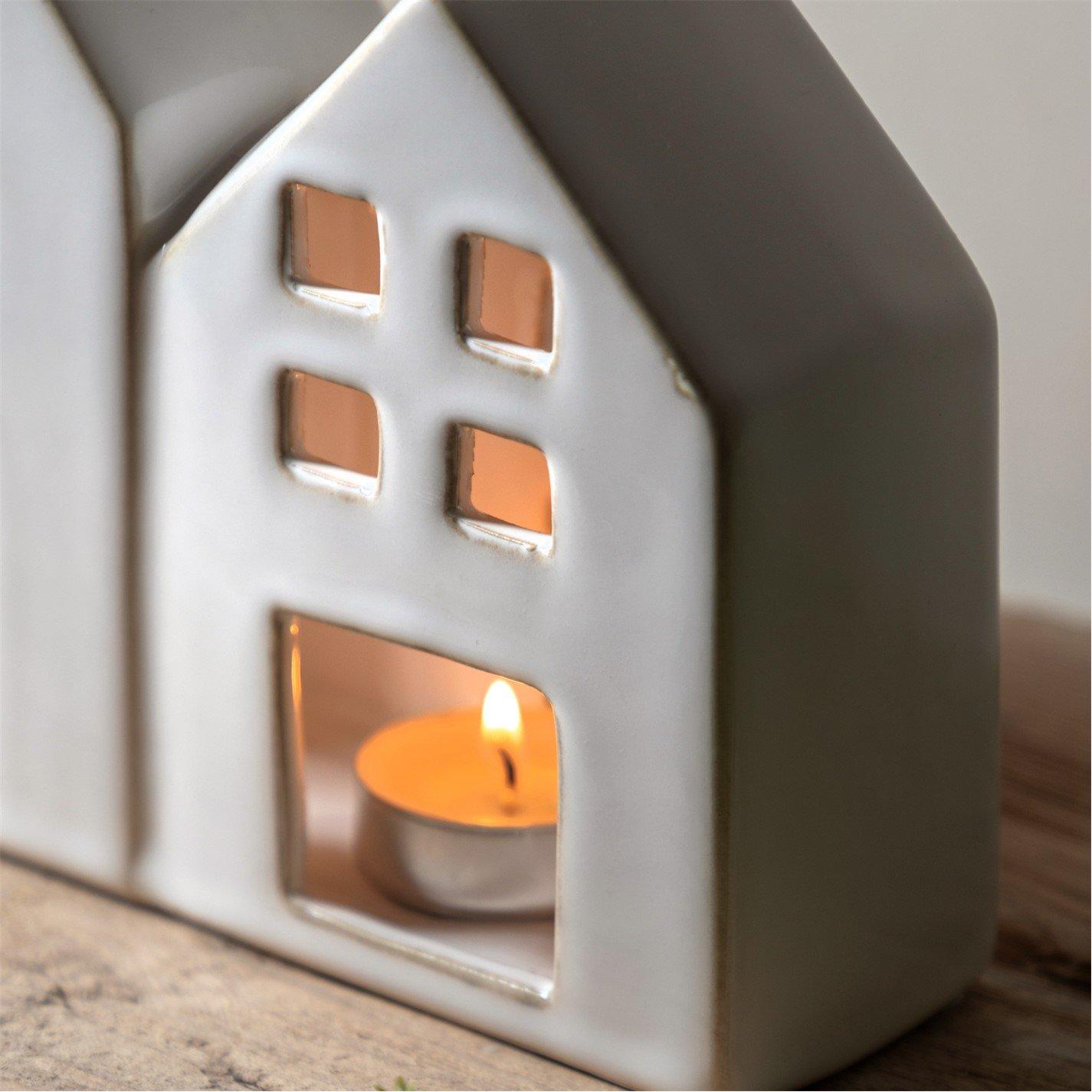 White - Gallery - White Houses Tealight Holder 270x55x155mm - 3