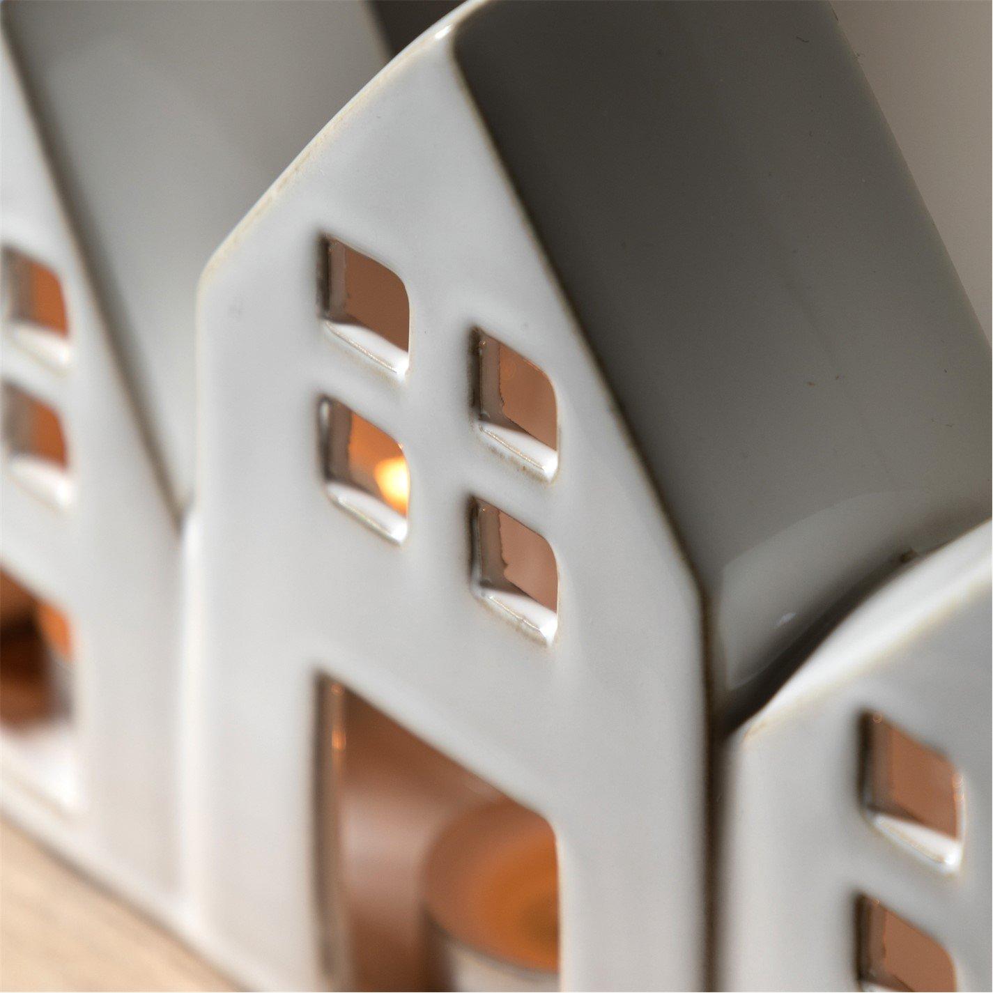 White - Gallery - White Houses Tealight Holder 270x55x155mm - 4