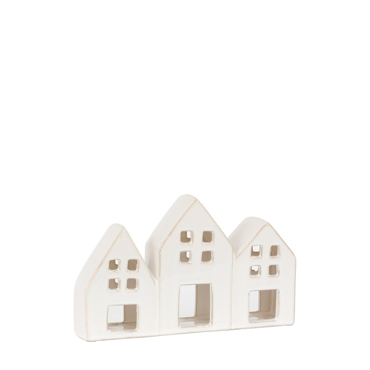 White - Gallery - White Houses Tealight Holder 270x55x155mm - 5