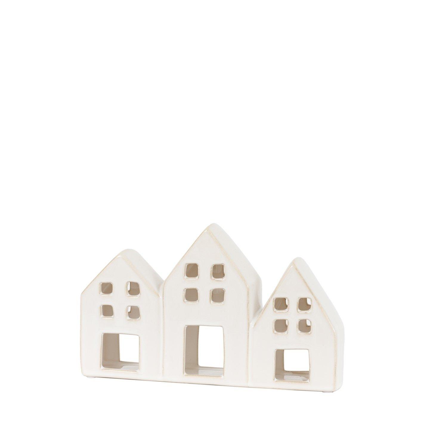 White - Gallery - White Houses Tealight Holder 270x55x155mm - 7