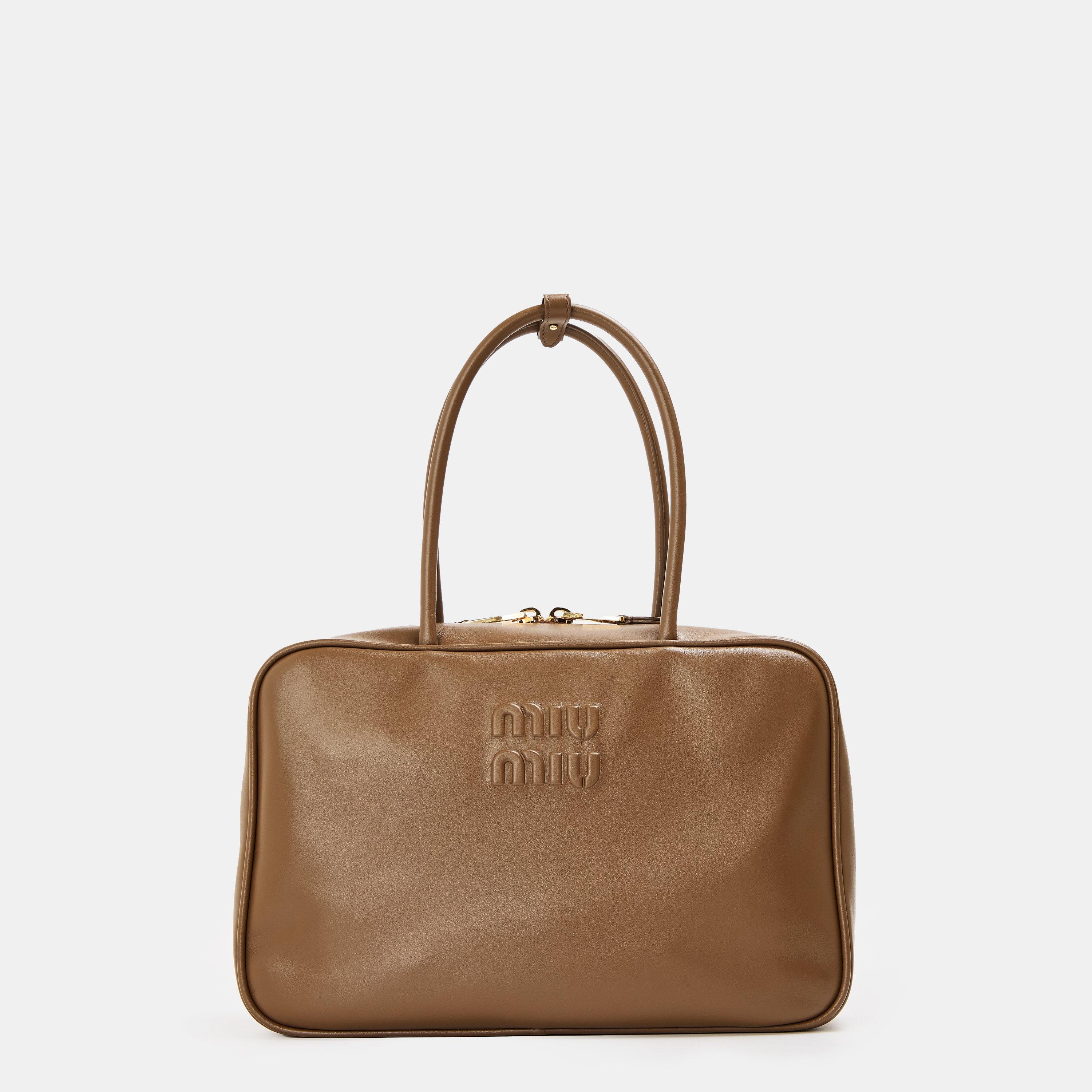 Tundra - Miu Miu - Women's Leather Beau Top Handle Bag - 1