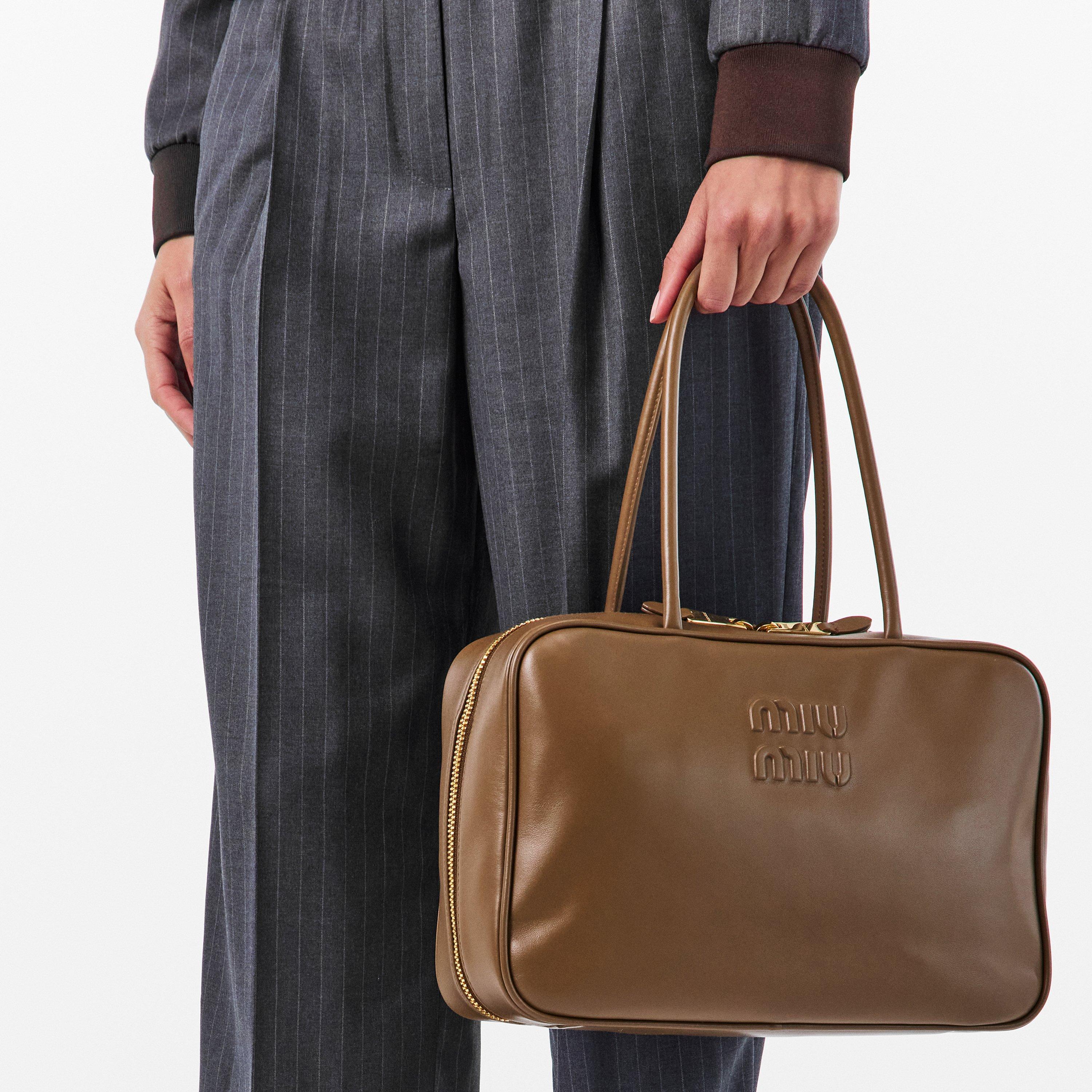 Tundra - Miu Miu - Women's Leather Beau Top Handle Bag - 3