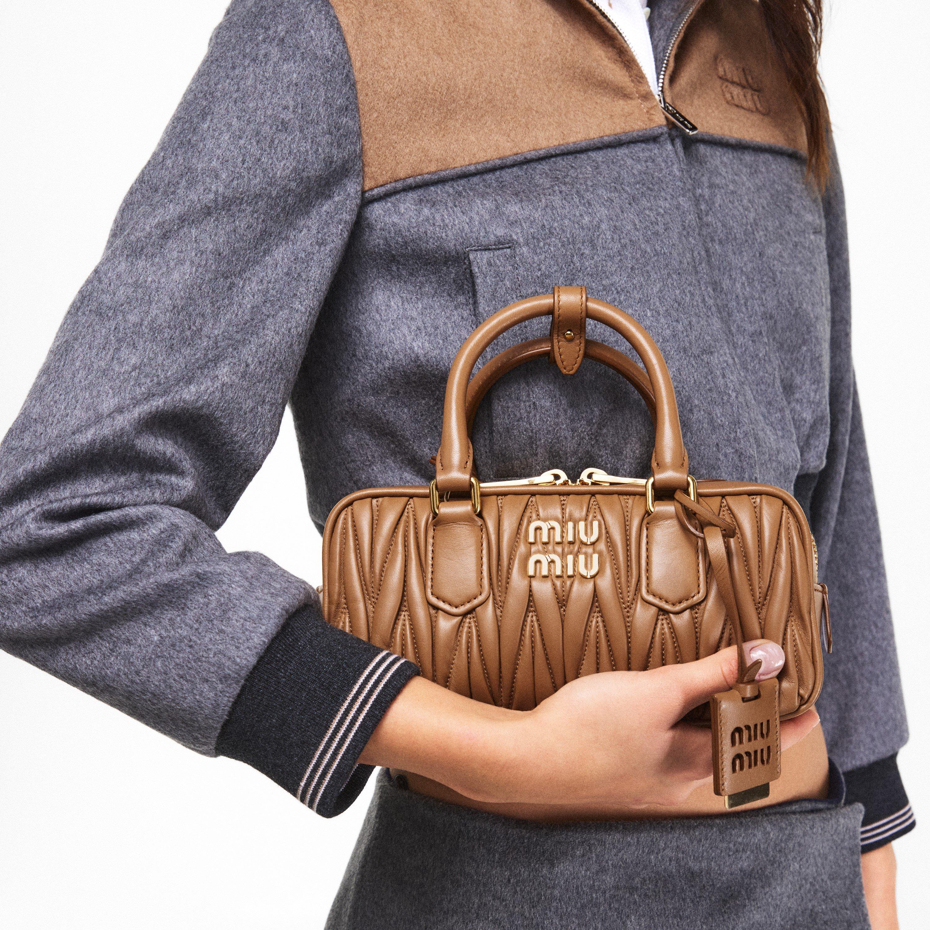 Caramel - Miu Miu - Women's Arcadie Leather Top Handle Bag - 3