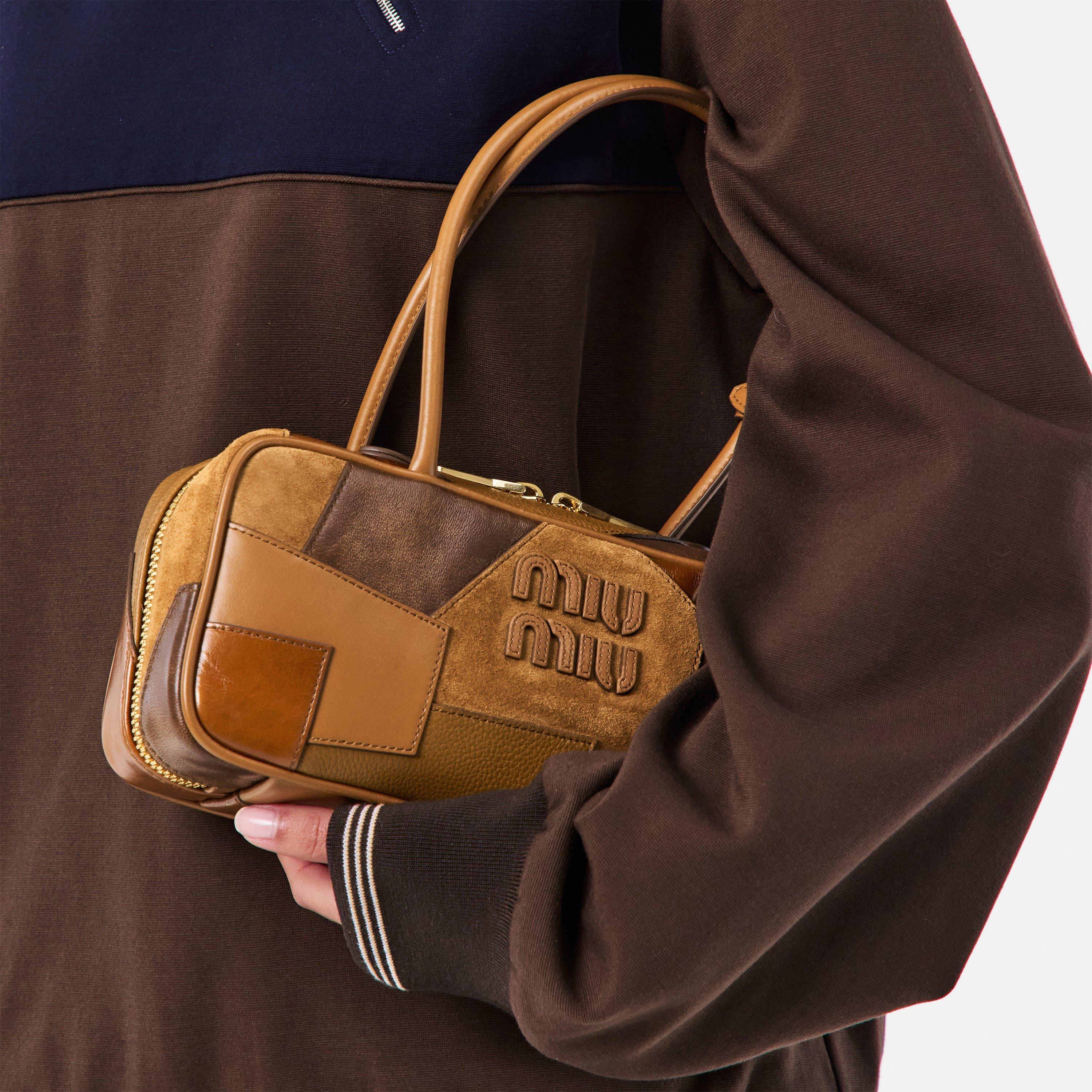 Cognac - Miu Miu - Women's Patch Beau Top Handle Bag - 3