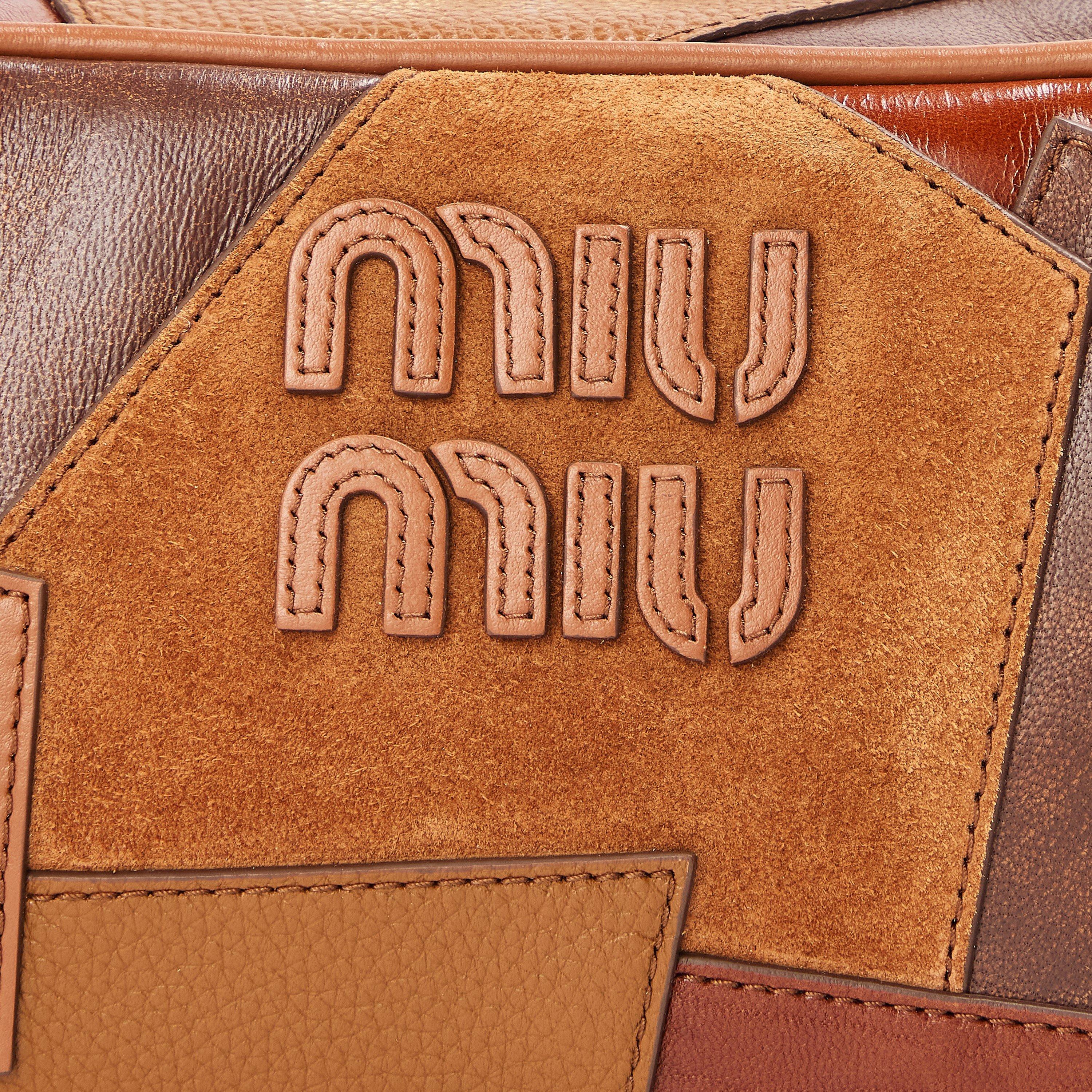 Cognac - Miu Miu - Women's Patch Beau Top Handle Bag - 4