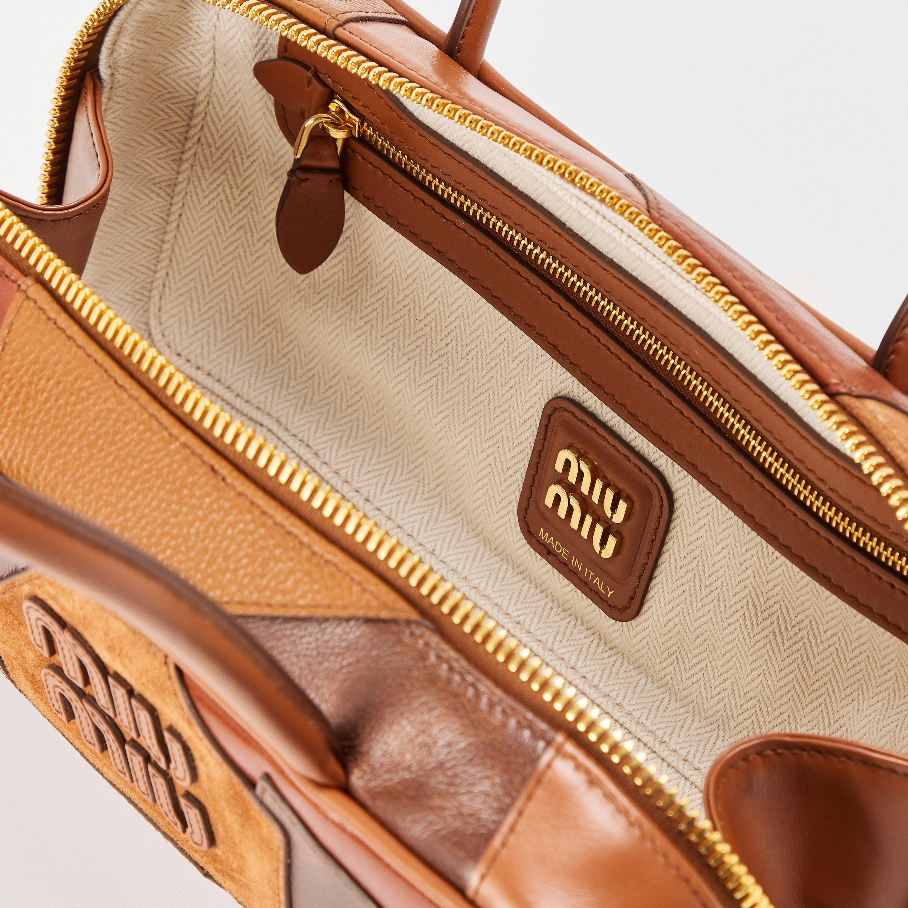 Cognac - Miu Miu - Women's Patch Beau Top Handle Bag - 5