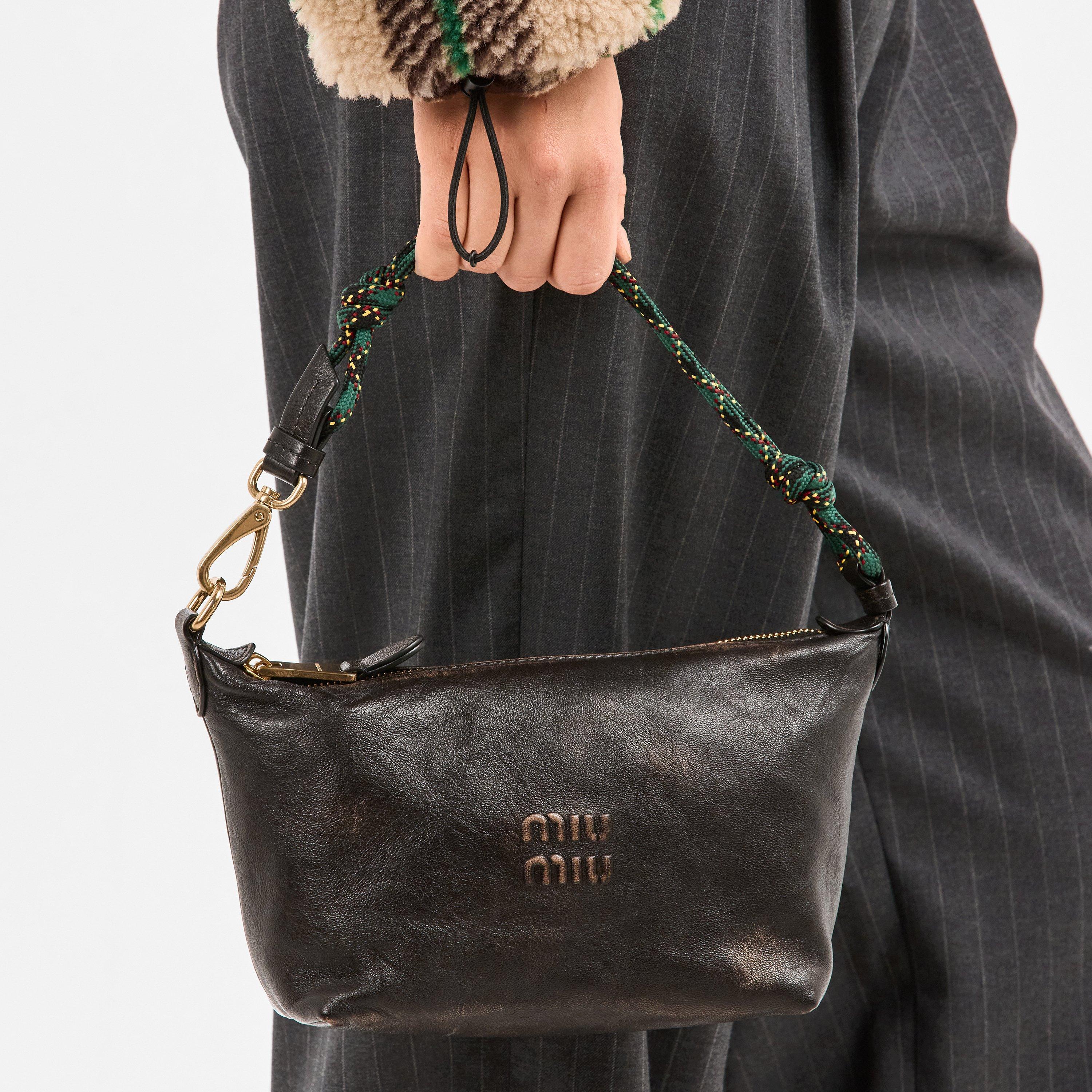 Caffe/Verde - Miu Miu - Leather pouch - 3