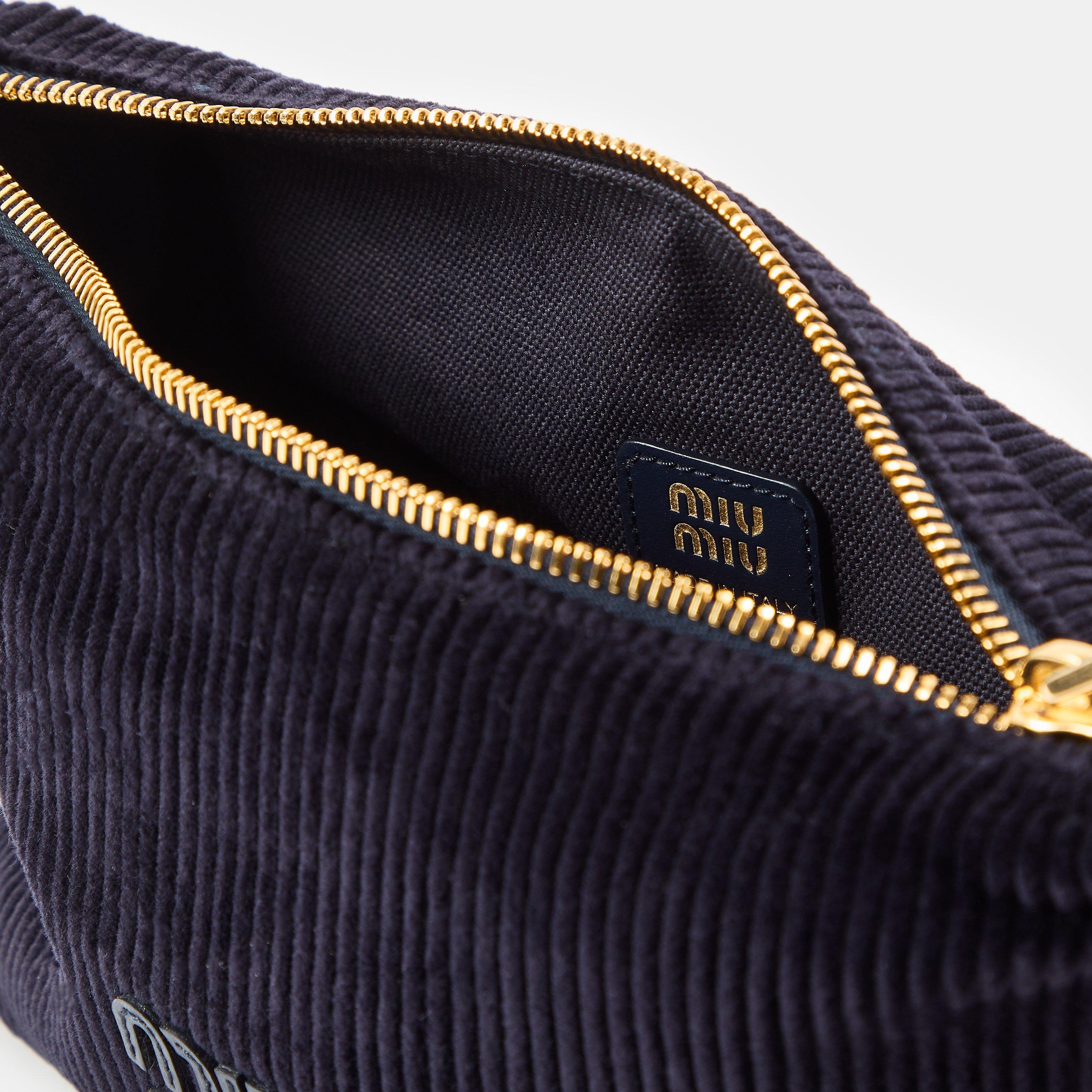 Navy - Miu Miu - Corduroy pouch - 4