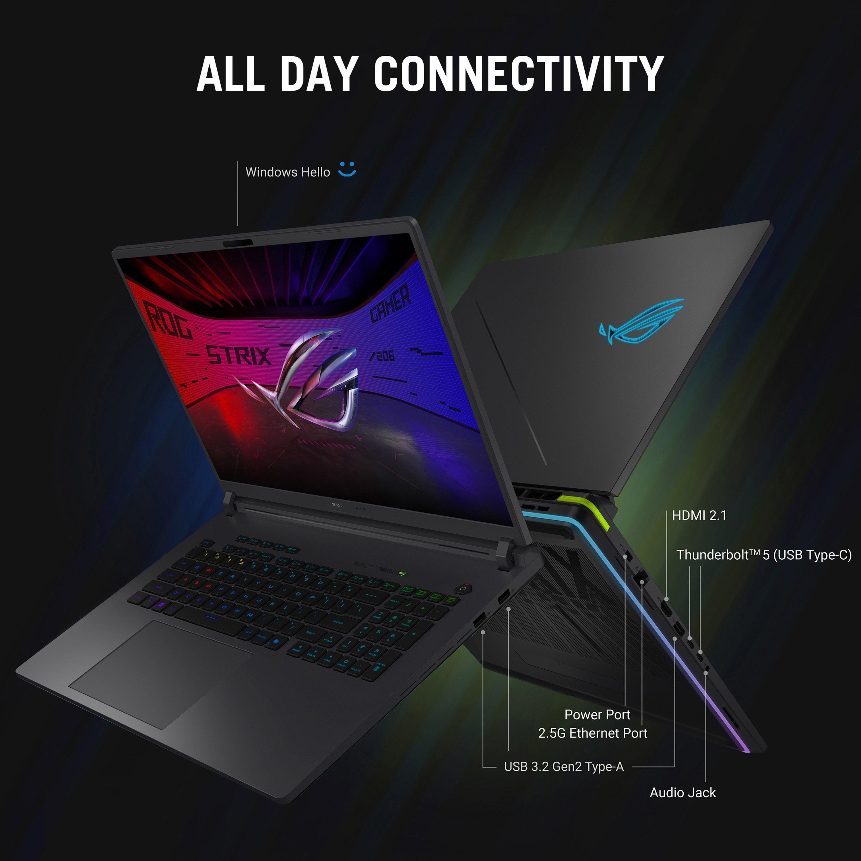 Cinza Eclipse - ASUS - Strix G16 16 Inch Gaming Laptop - Intel Core Ultra 9 275HX 32GB 2TB SSD RTX 5070 Ti - 13