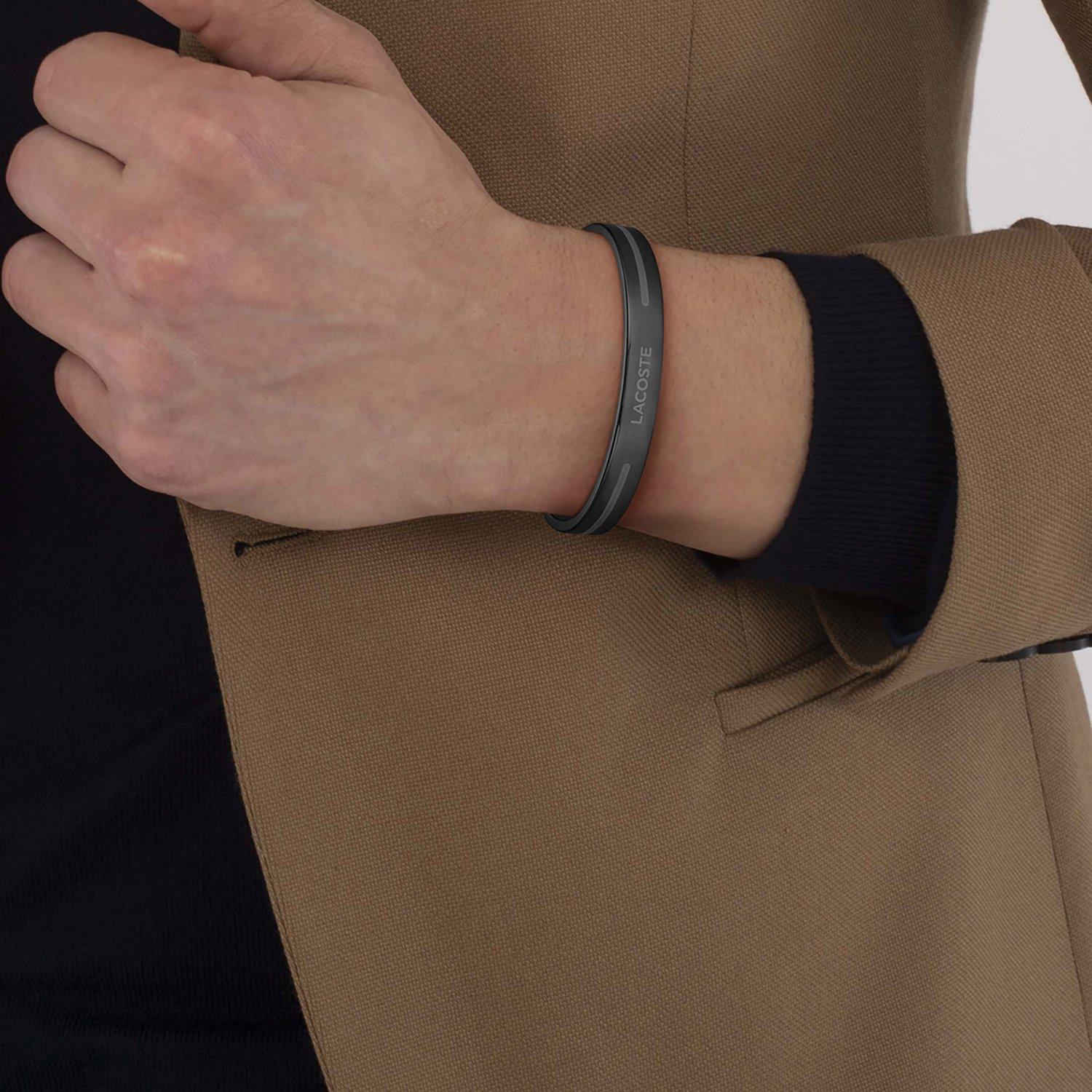 Black - Lacoste - Mens Adventurer Bangle Bracelet - 4