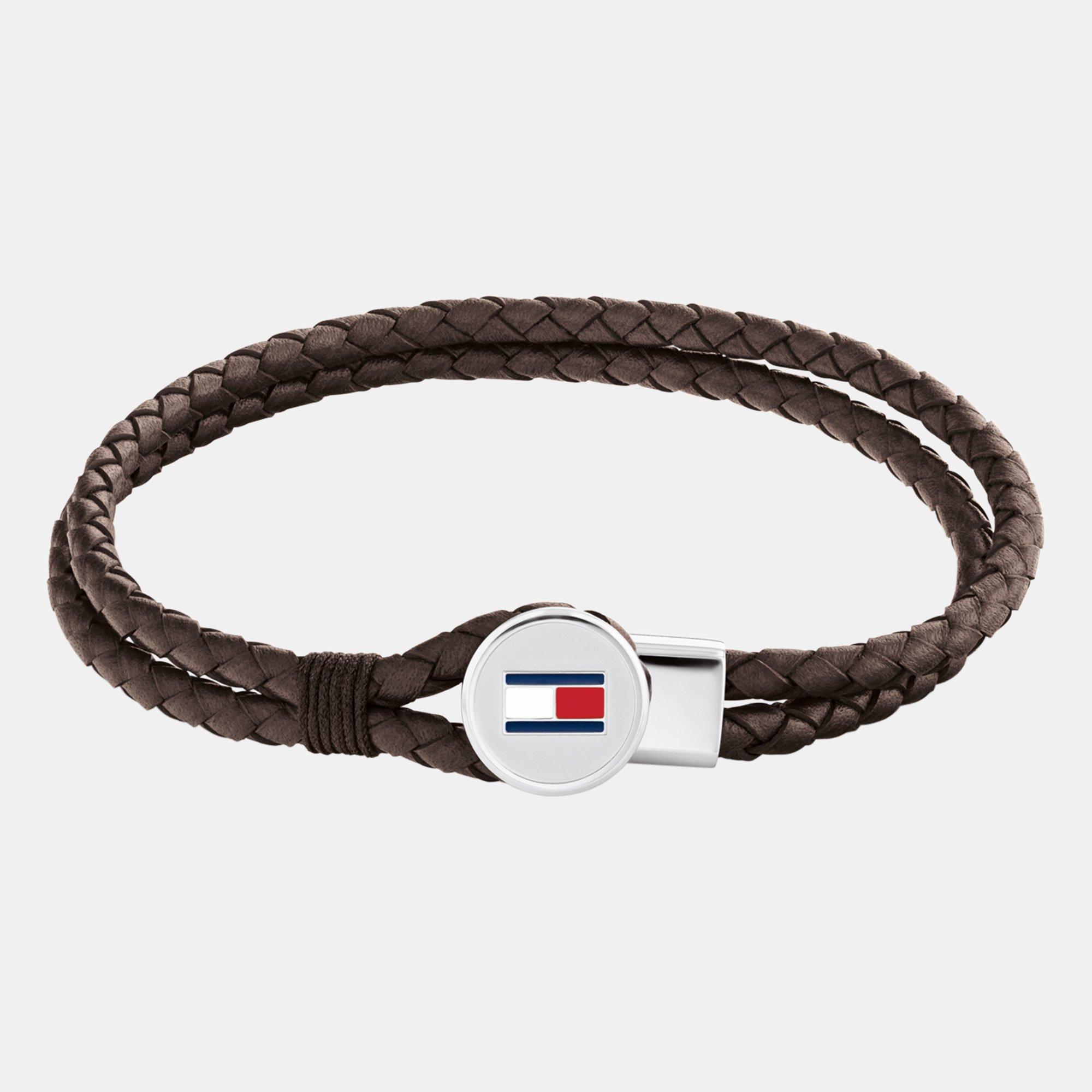 Tommy Hilfiger Men's Brown ’S Braided Leather Bracelet, Sports Direct - Image 4