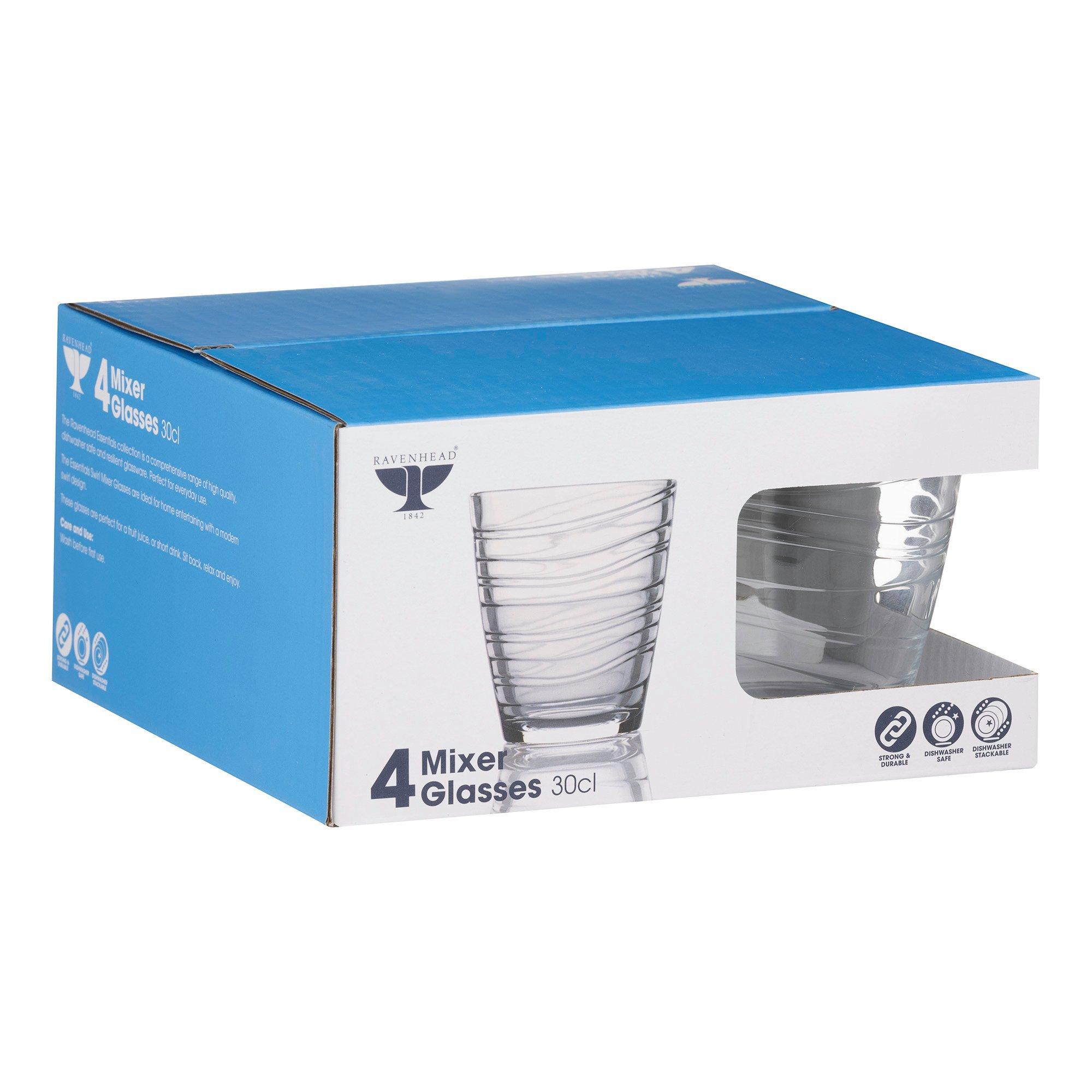 Clear - Ravenhead - Essentials Swirl mixer glasses slv 4 30cl - 2