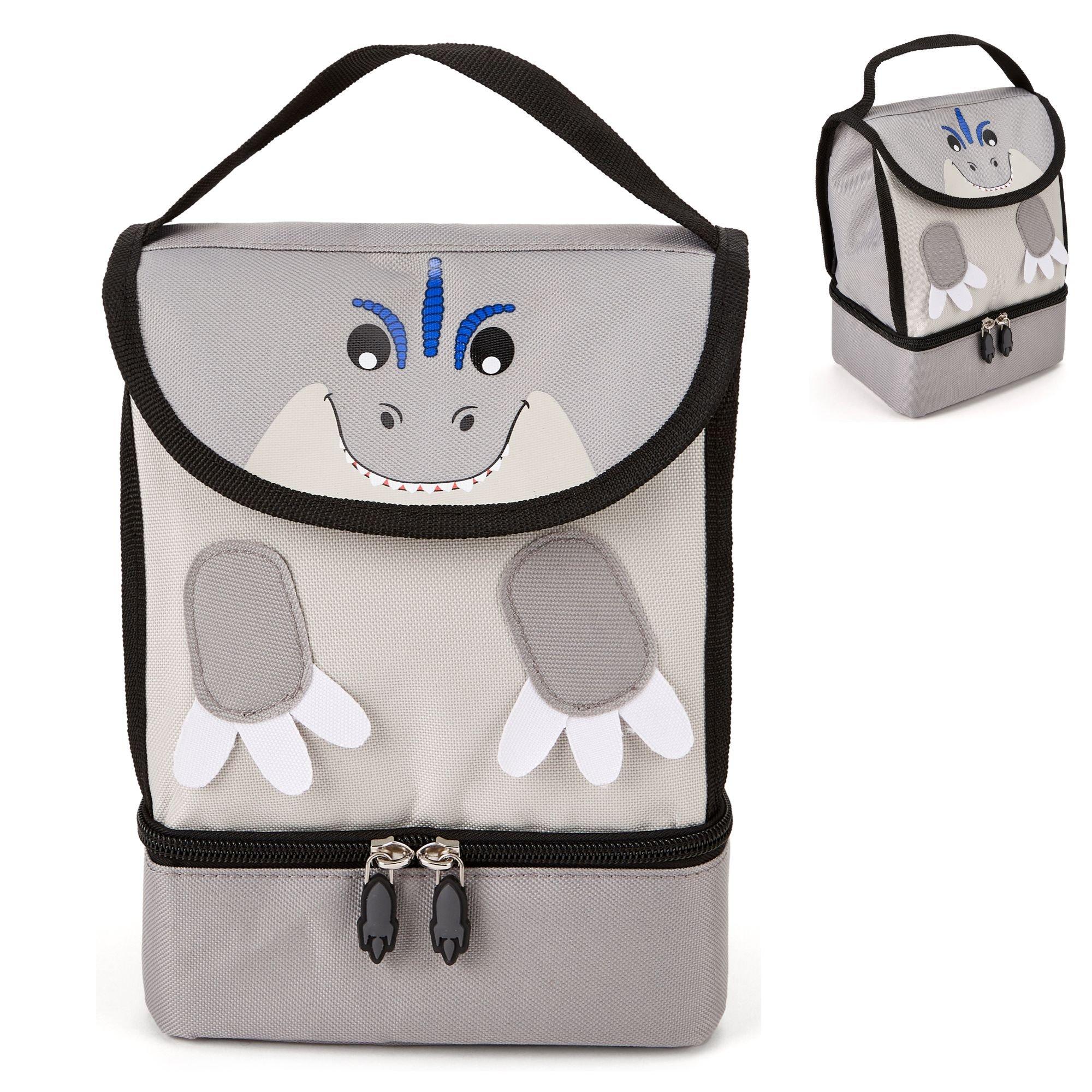 Grey - Zappi Co - Zappi Co Baby Animal Backpack Set T-Rex (Backpack Lunch Box Pencil Case) - 3