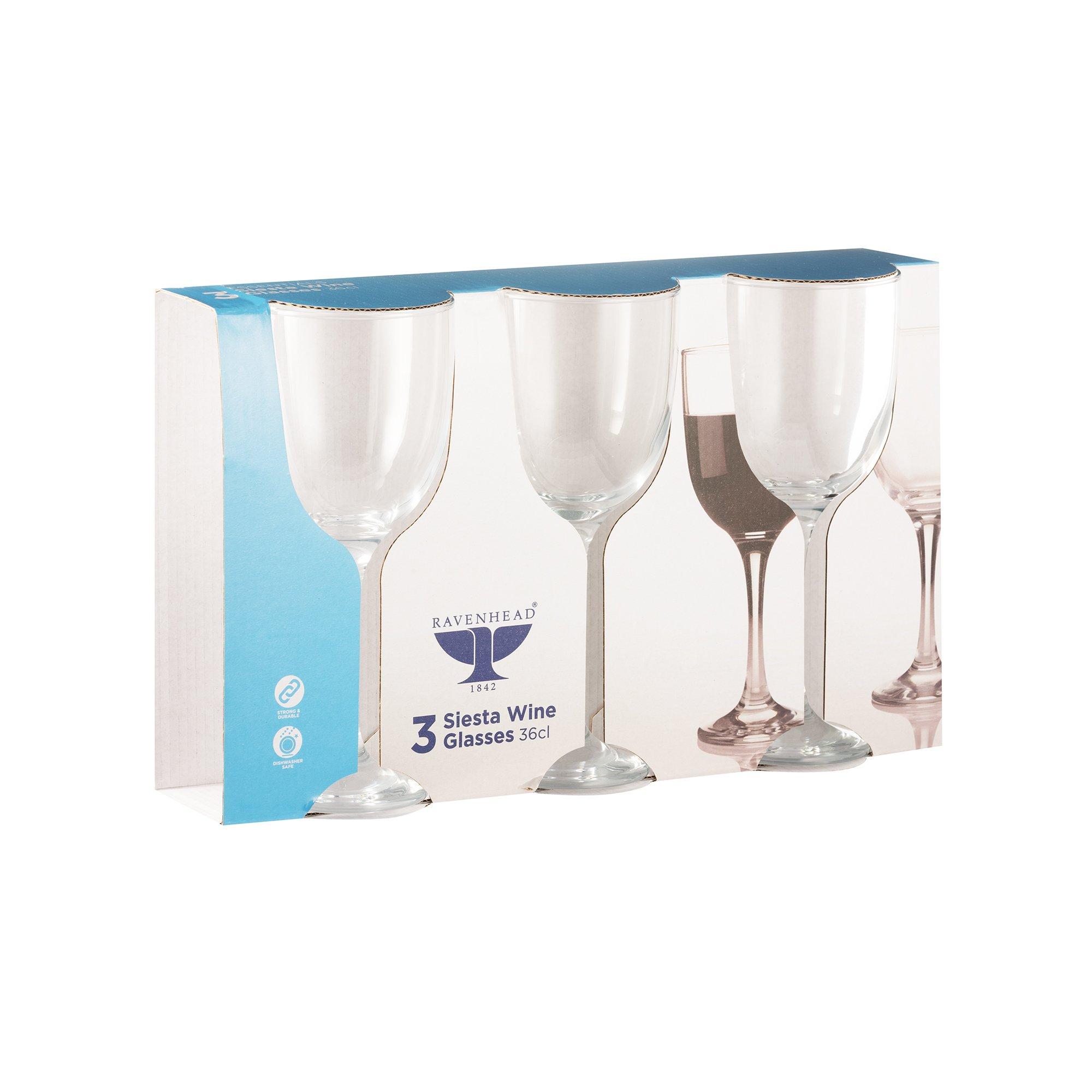 Clear - Ravenhead - Essentials Siesta slv of 3 wine glasses 36cl - 2