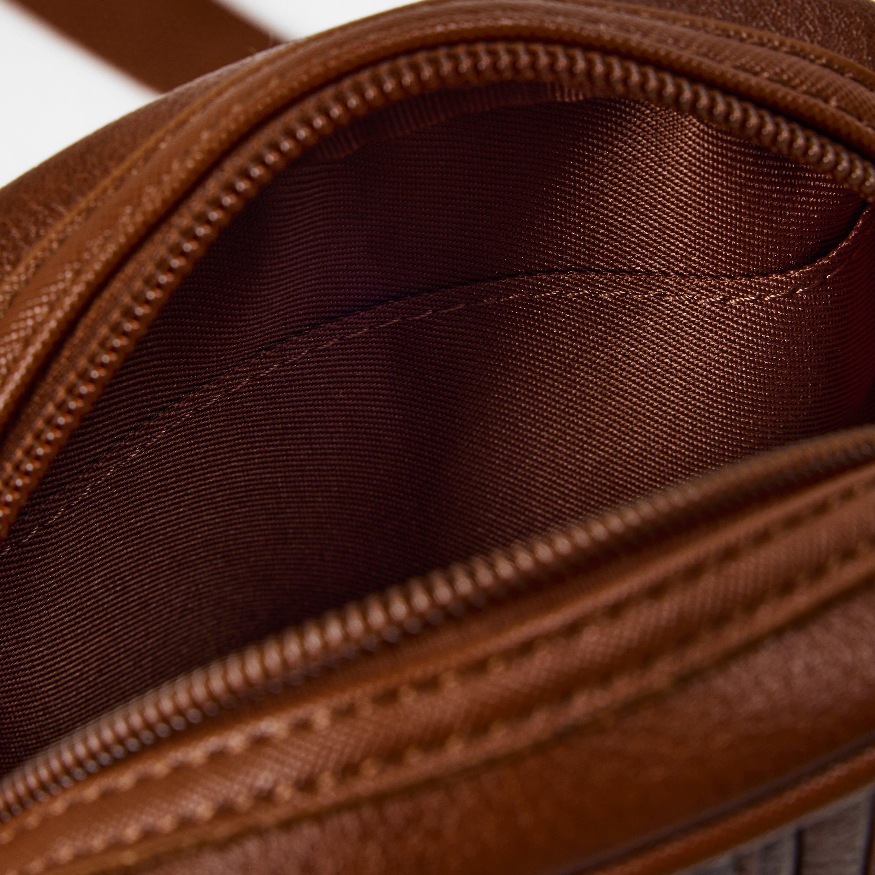 Tan - Ted Baker - Men's Striped Flight Cross Body Bag - 4